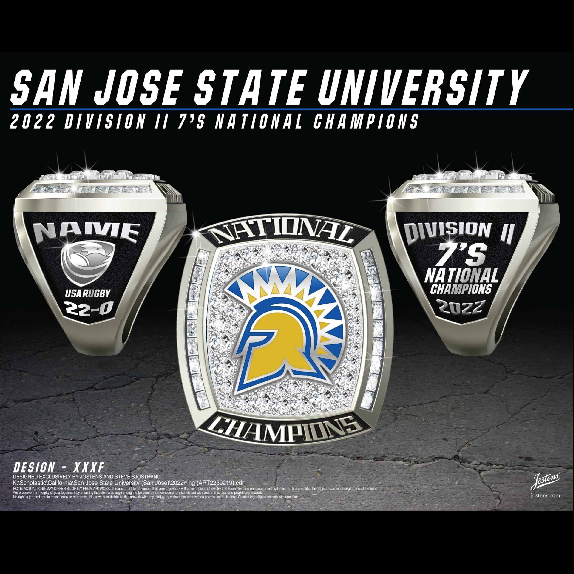 San Jose State University Women's Rugby 2022 National Championship Ring
