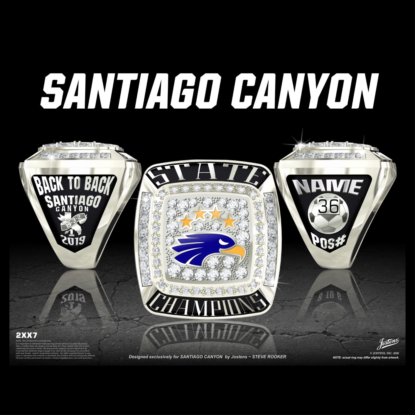 Santiago Canyon College Women's Soccer 2019 State Championship Ring