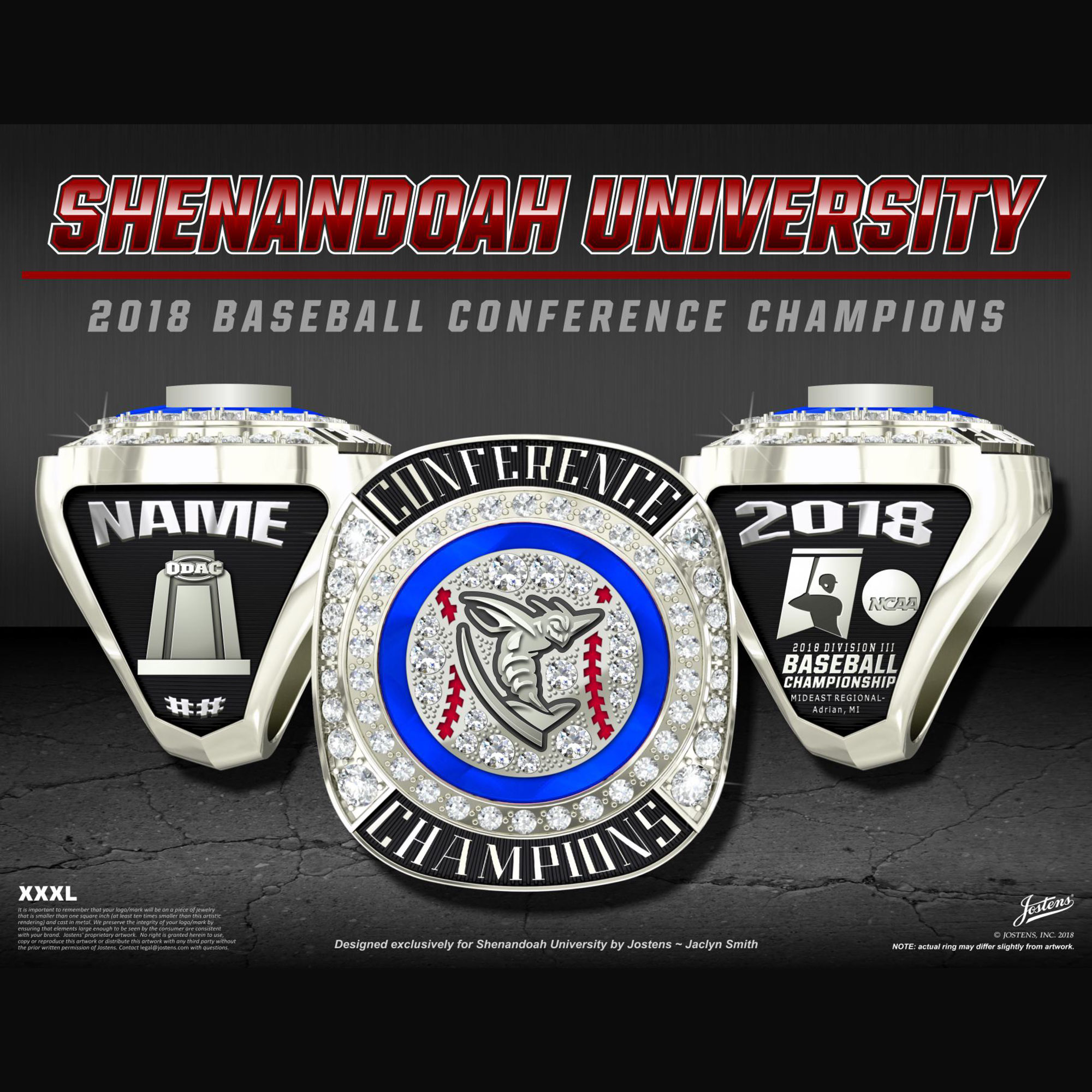 Shenandoah University Men's Baseball 2018 Conference Championship Ring