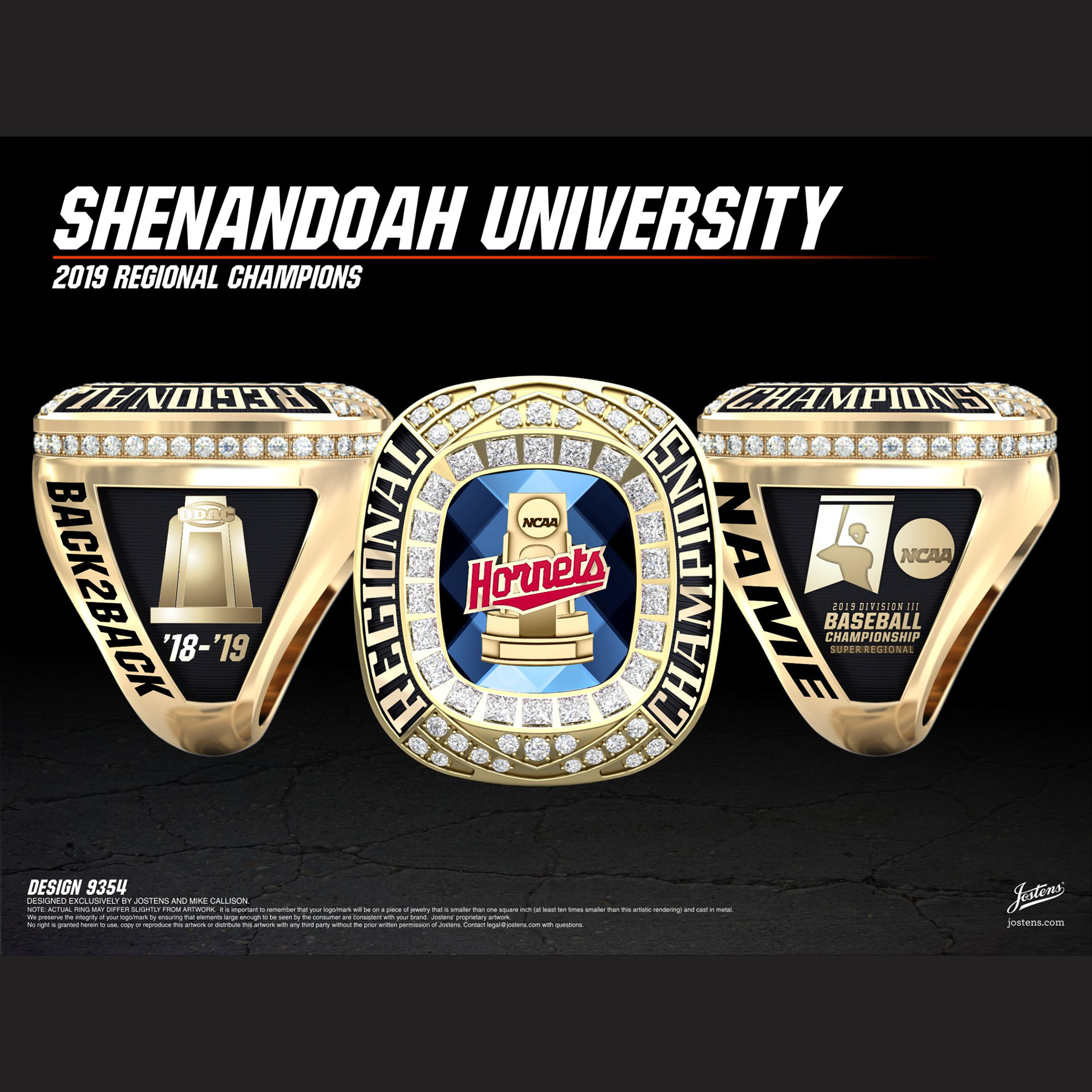 Shenandoah University Men's Baseball 2019 Regional Championship Ring