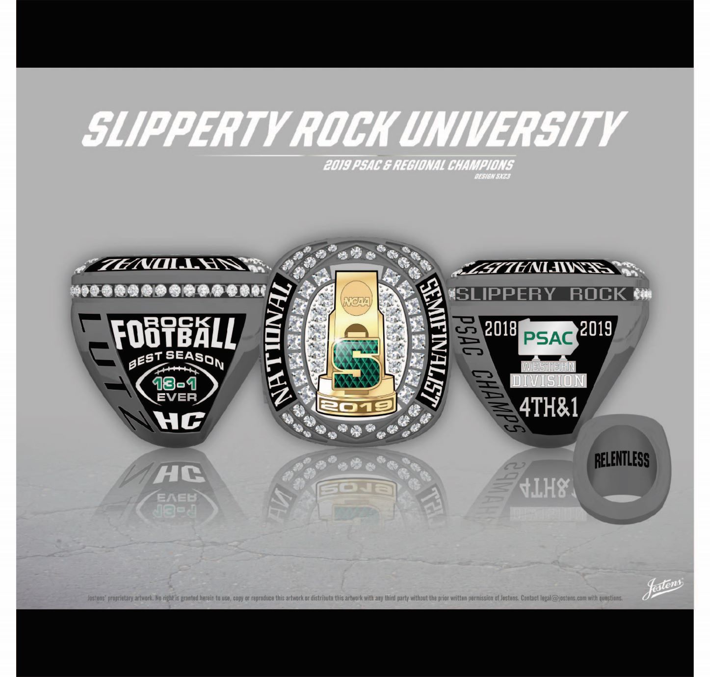 Slippery Rock University Men's Football 2019 PSAC Championship Ring