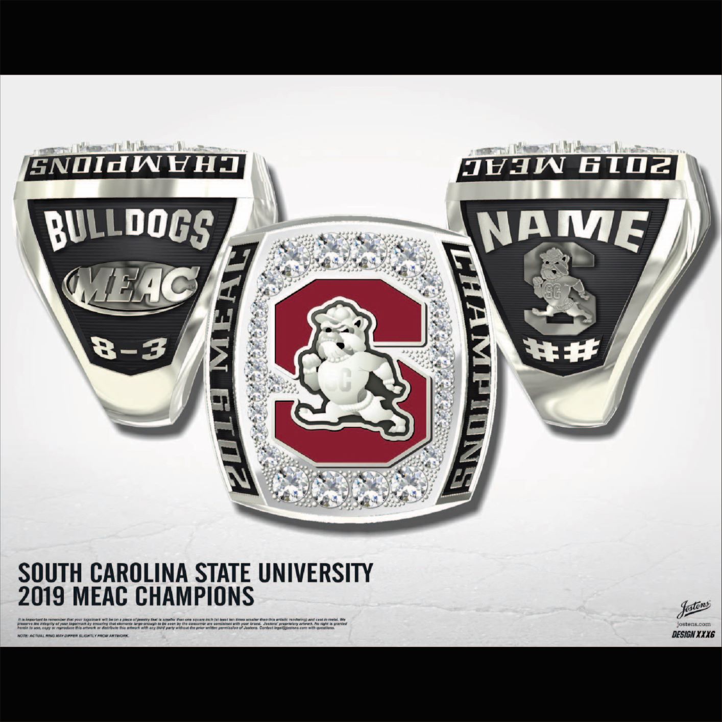 South Carolina State University Men's Football 2019 MEAC Championship Ring