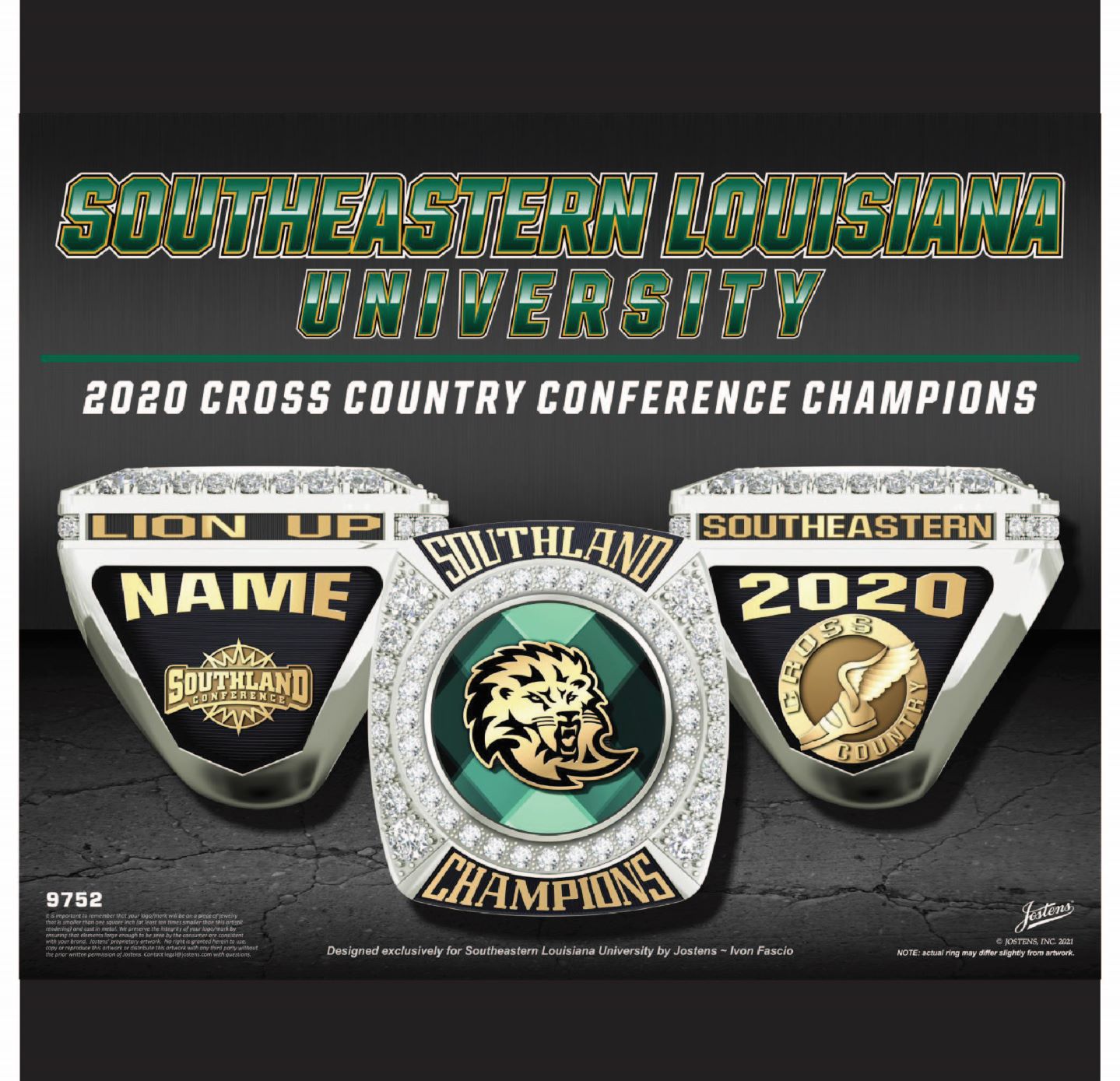 Southeastern Louisiana University Men's Cross Country 2020 Southland Championship Ring