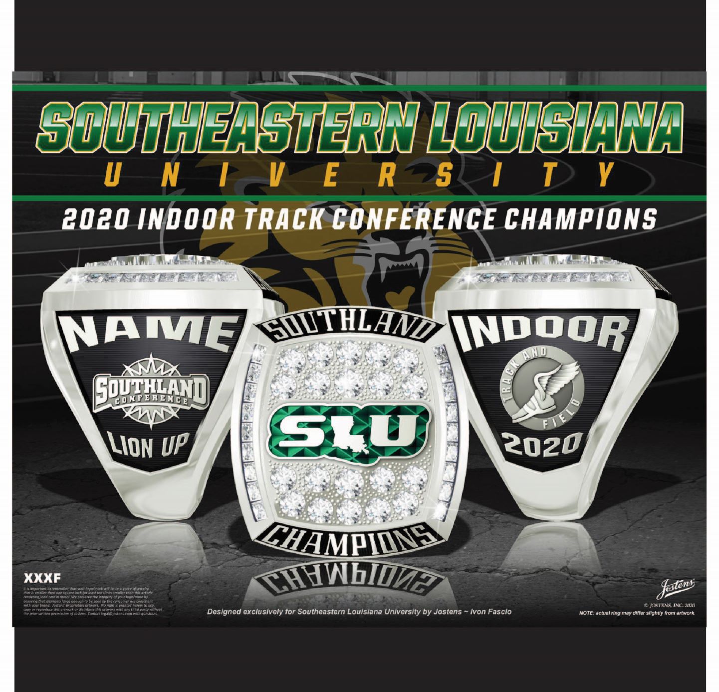 Southeastern Louisiana University Women's Track & Field 2020 Southland Championship Ring