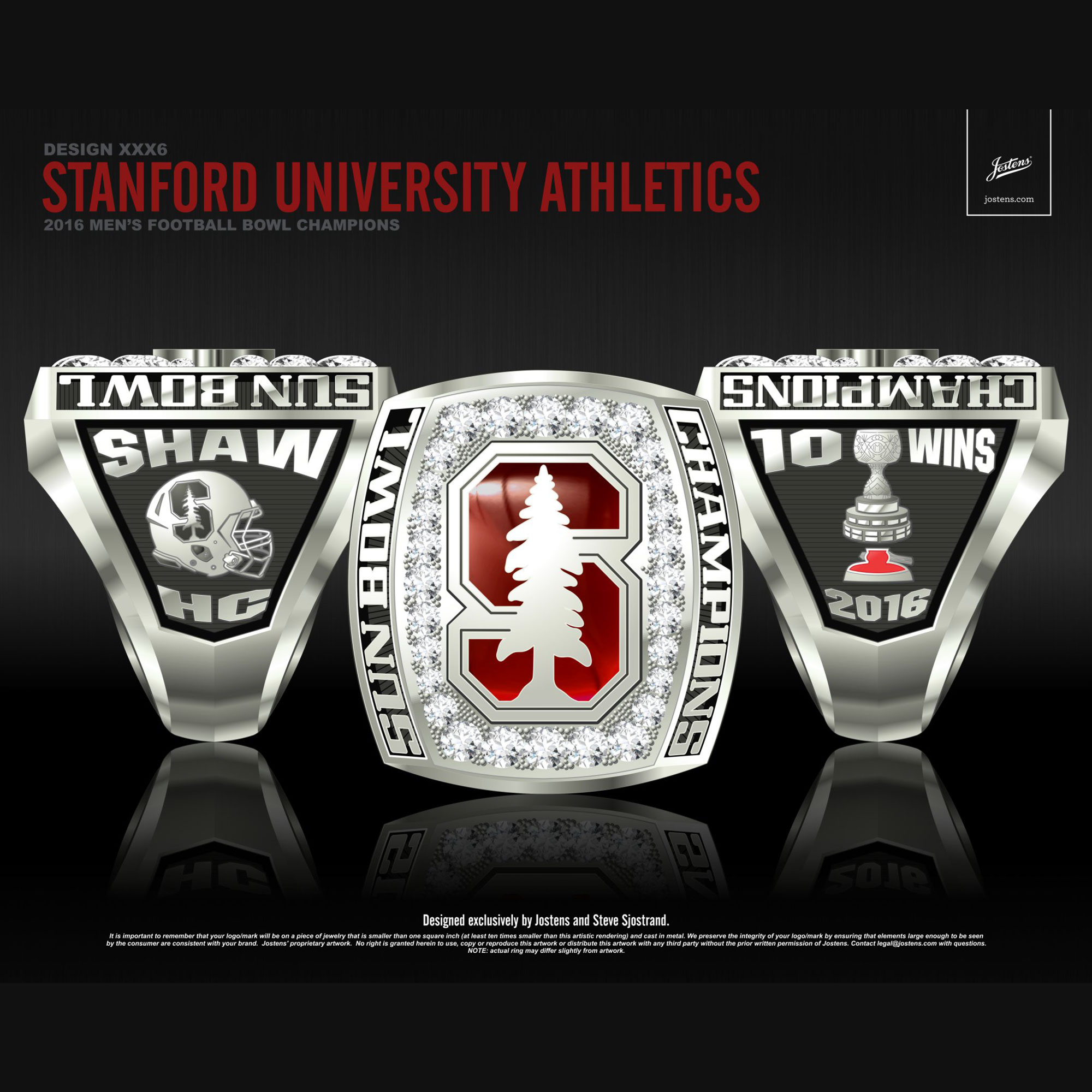 Stanford University Men's Football 2016 Sun Bowl Championship Ring