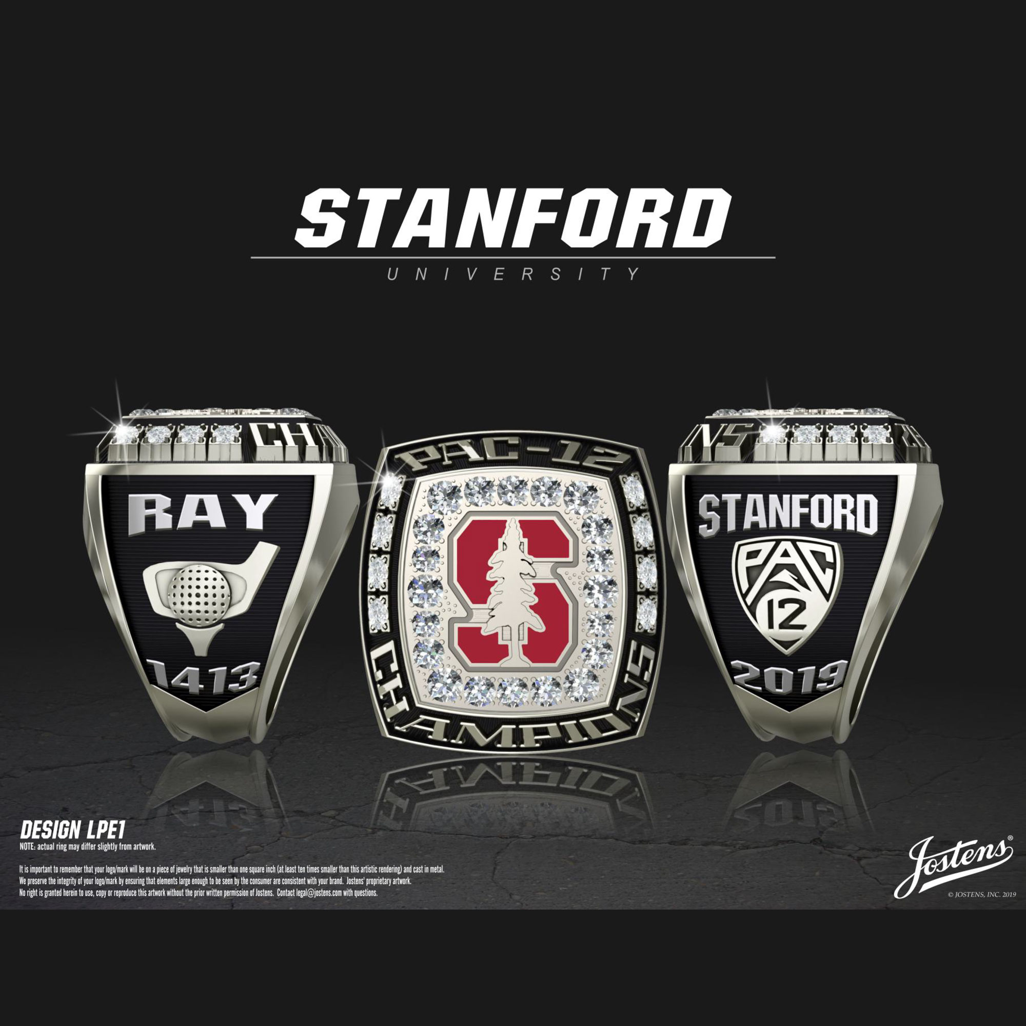 Stanford University Men's Golf 2019 Pac-12 Championship Ring