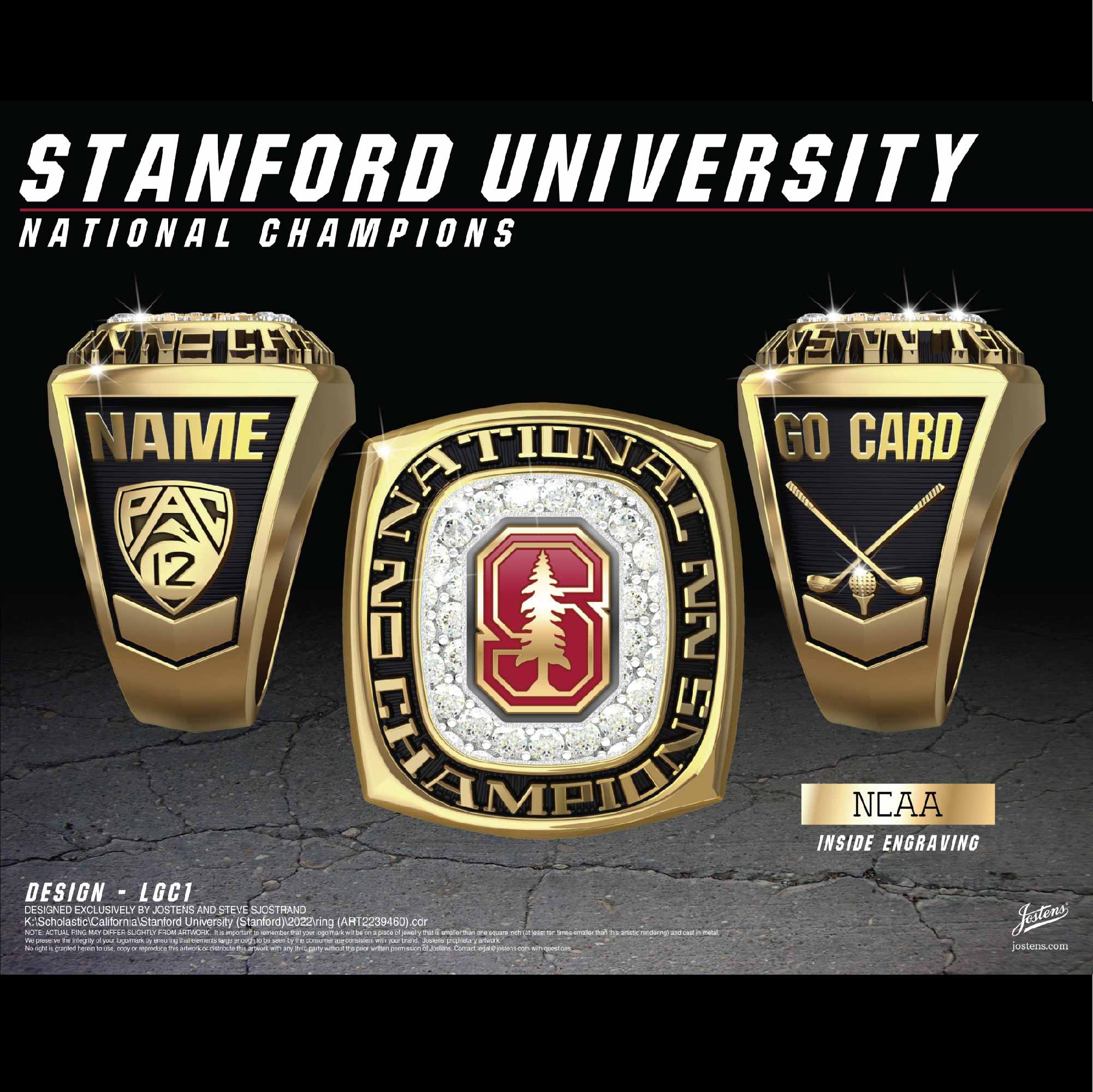 Stanford University Women's Golf 2022 National Championship Ring