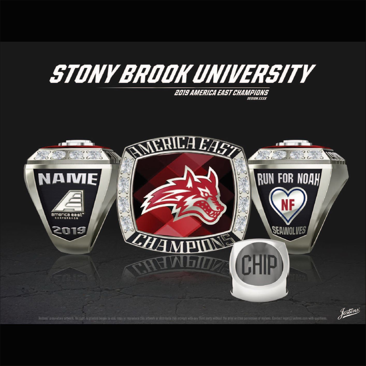 Stony Brook University Men's Cross Country 2019 American East Championship Ring