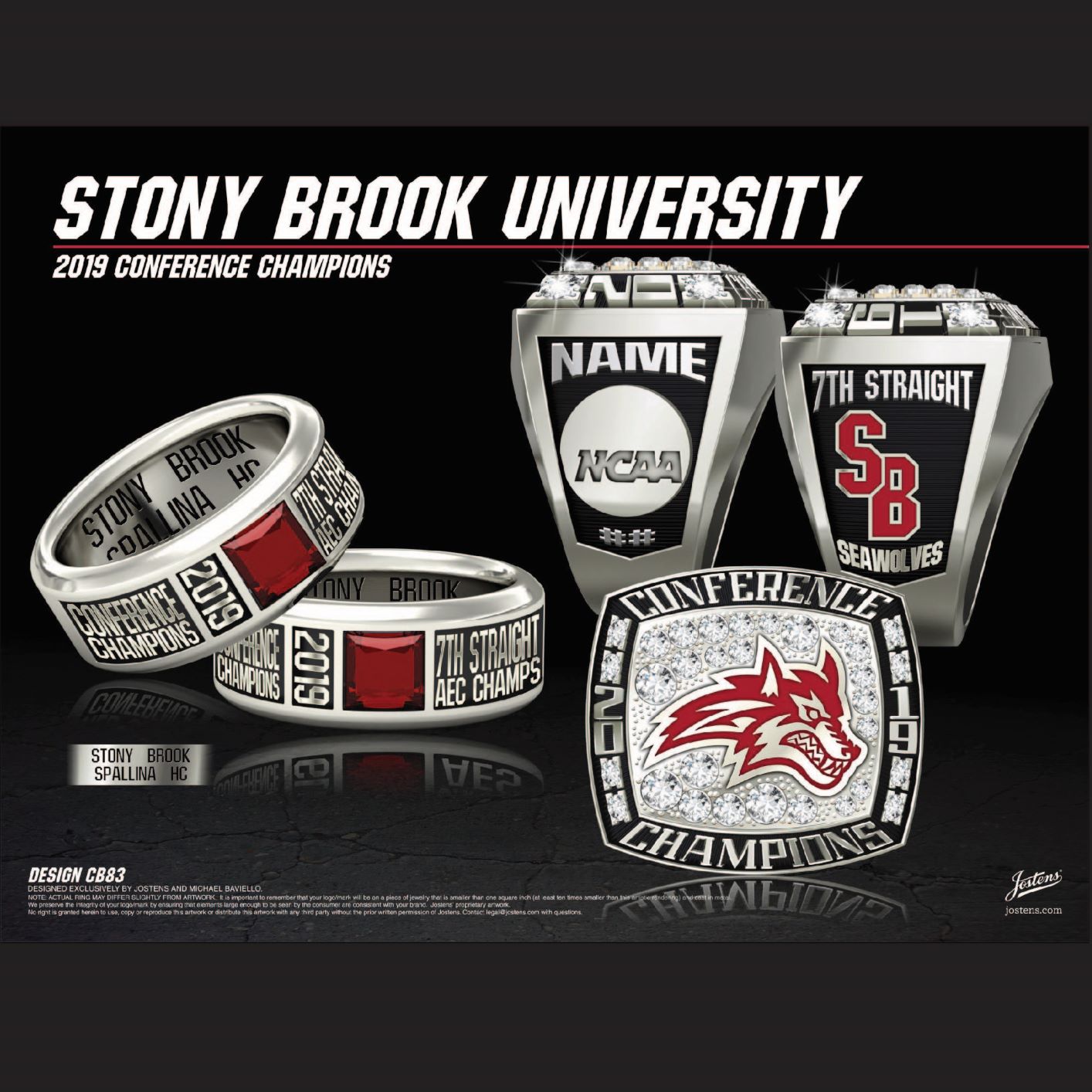 Stony Brook University Women's Lacrosse 2019 Conference Championship Ring