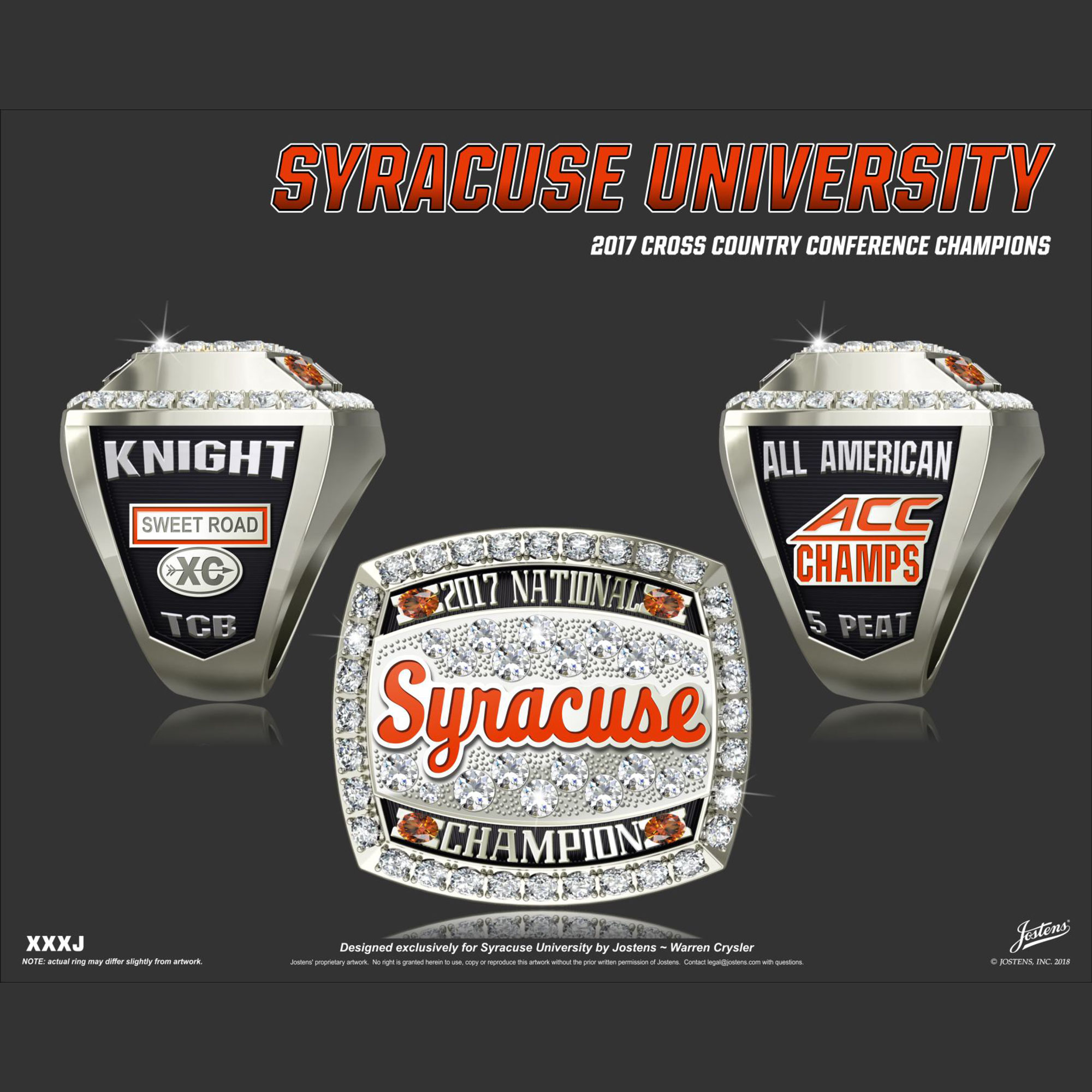 Syracuse University Men's Cross Country 2017 National Championship Ring