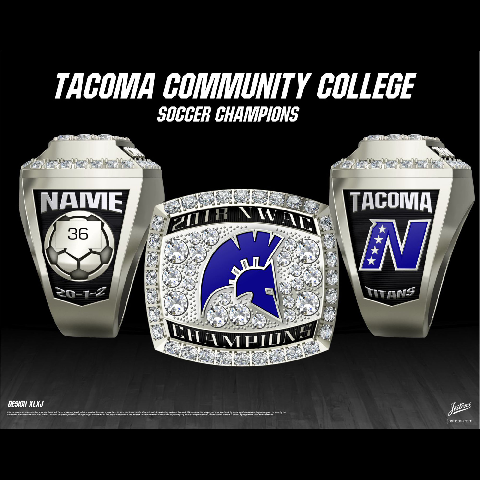 Tacoma Community College Men's Soccer 2018 NWAC Championship Ring