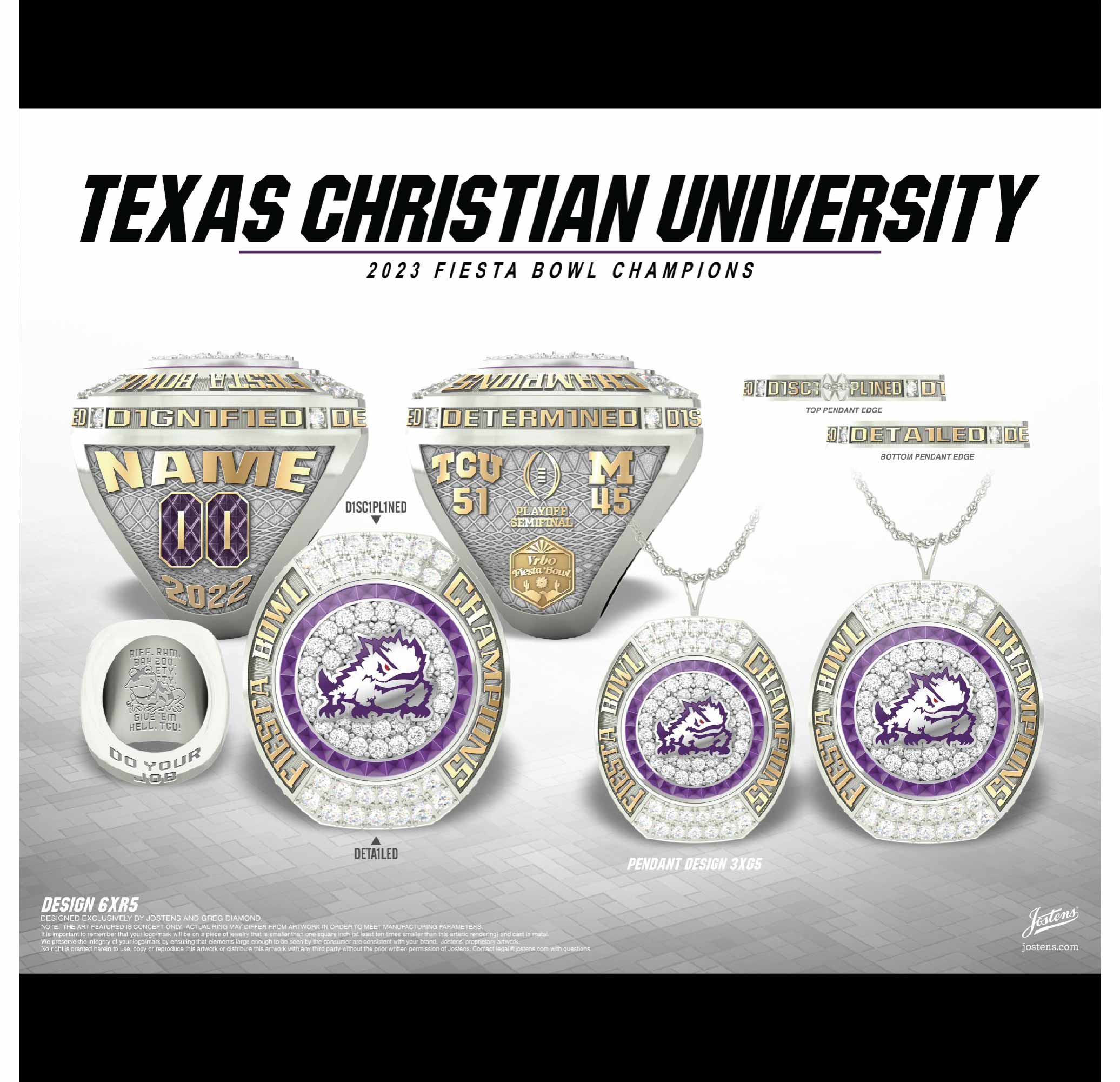 Texas Christian University Football 2023 Fiesta Bowl Championship Ring