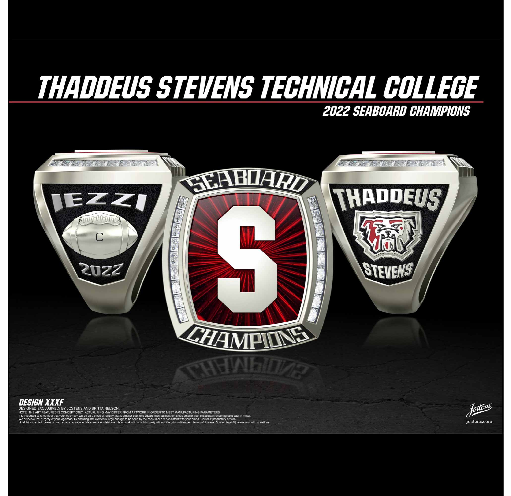 Thaddeus Stevens Technical College Football 2022 Seaboard Championship Ring