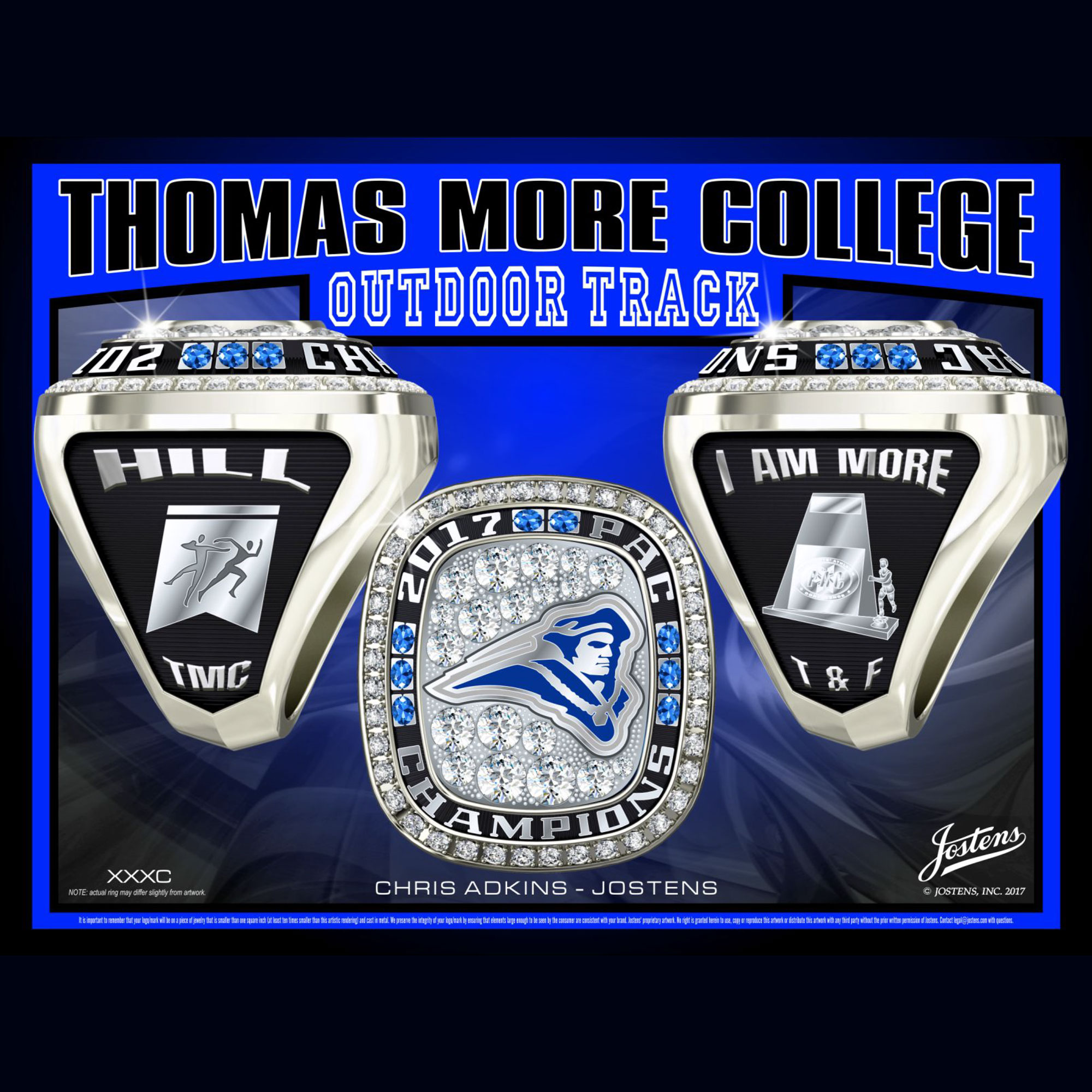 Thomas More College Men's Track & Field 2017 PAC Championship Ring