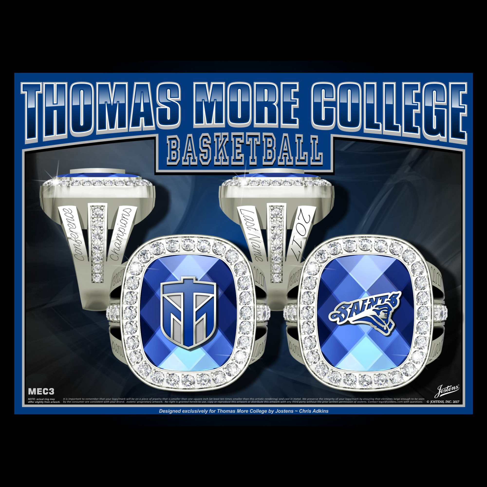 Thomas More College Women's Basketball 2017 Conference Championship Ring