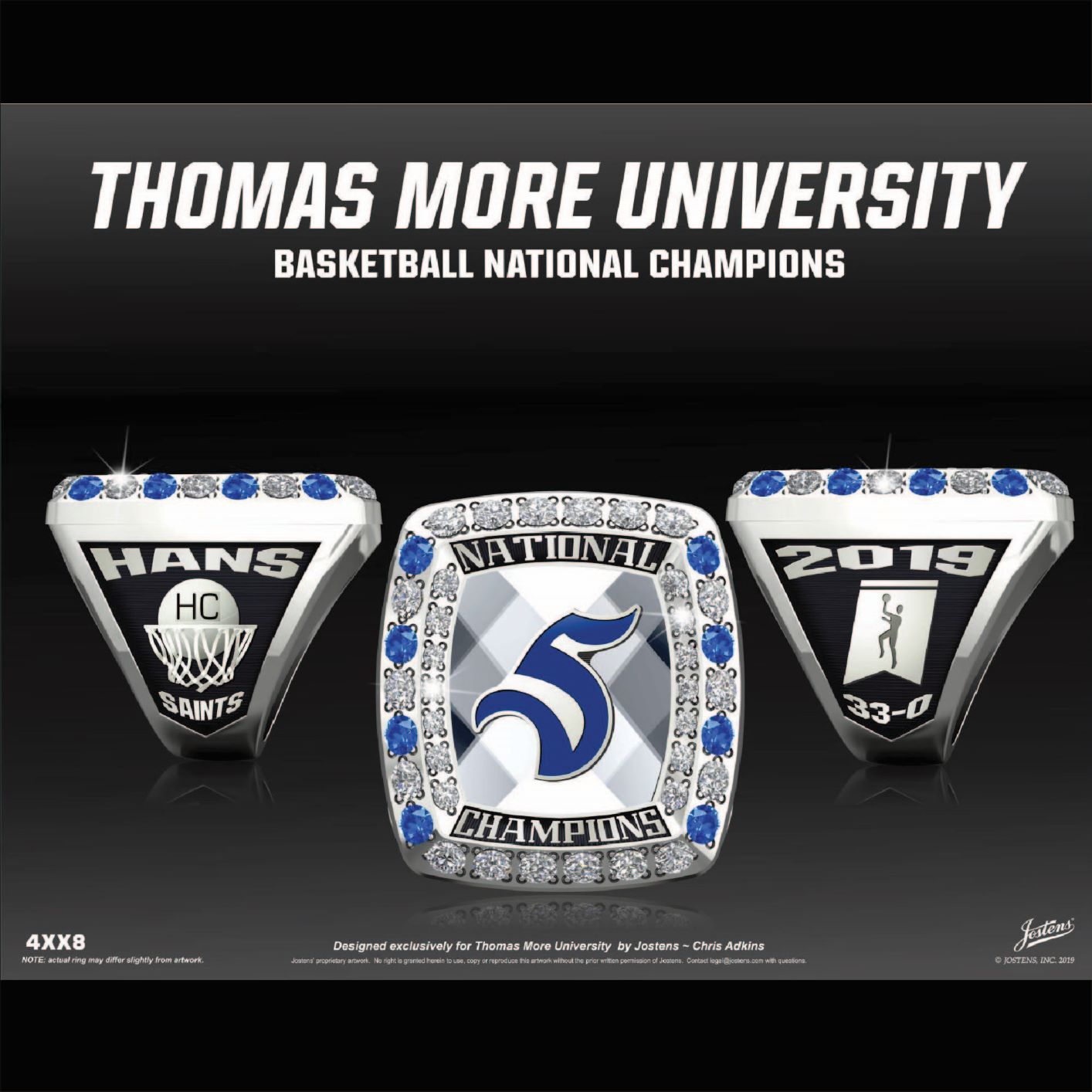 Thomas More University Women's Basketball 2019 National Championship Ring