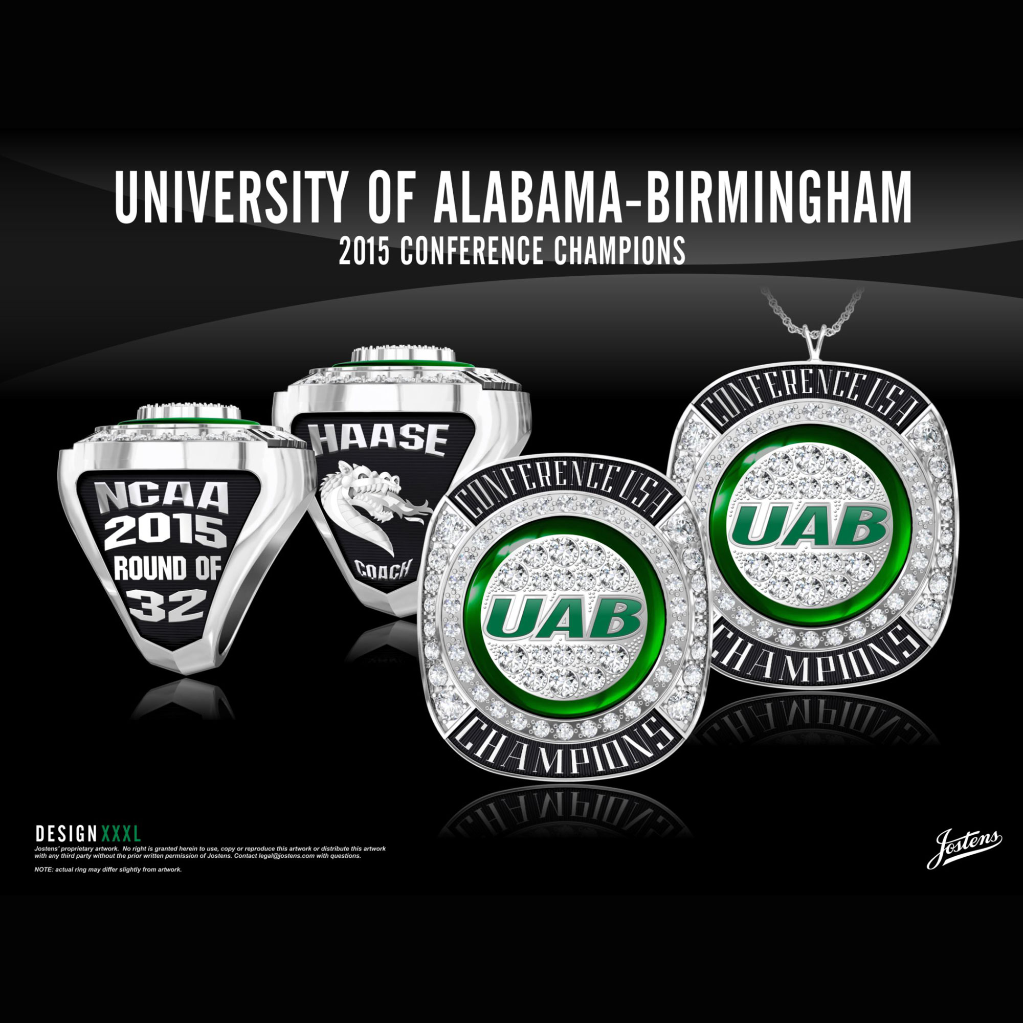 UAB Men's Basketball 2015 Conference USA Championship Ring