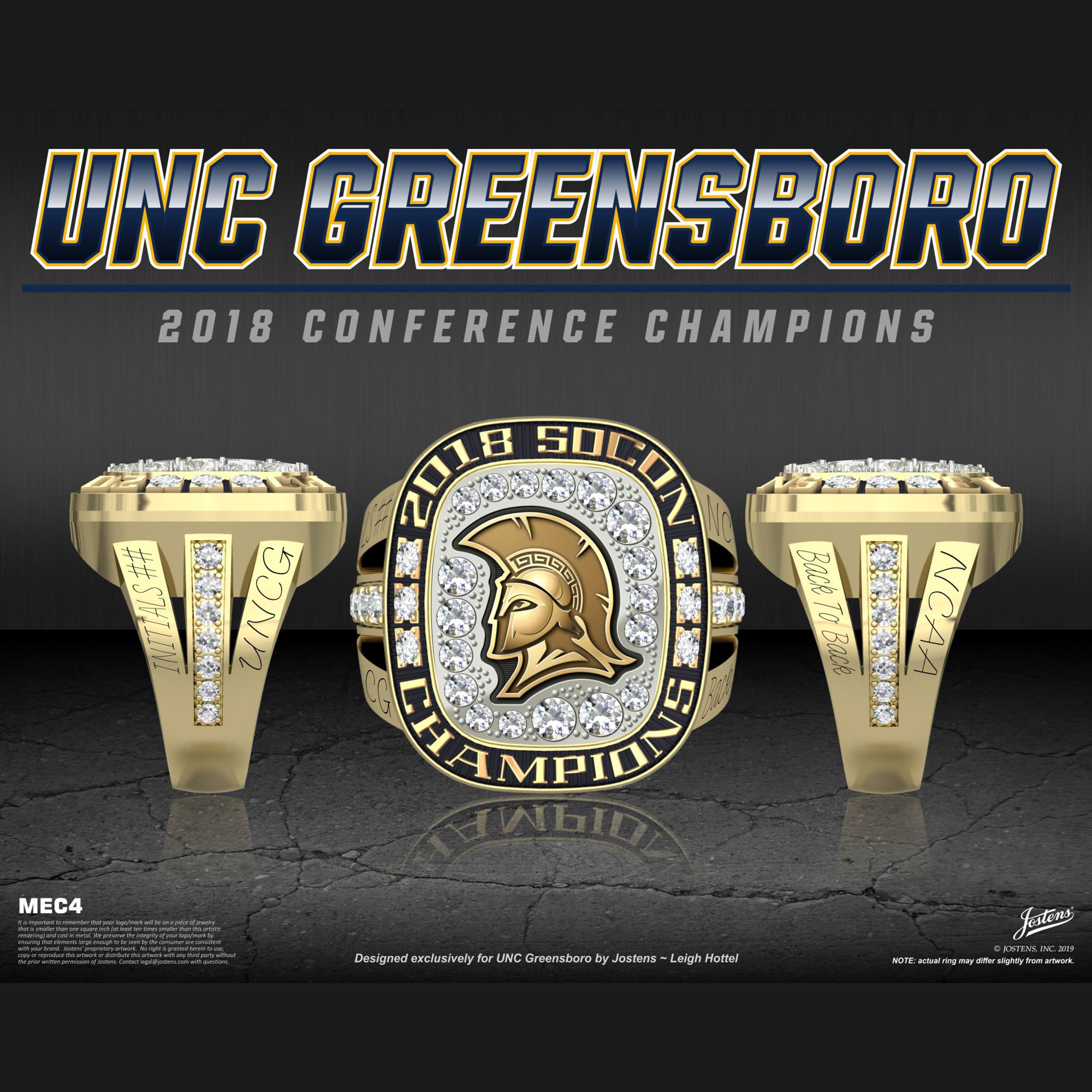 UNC Greensboro Women's Soccer 2018 SoCon Championship Ring
