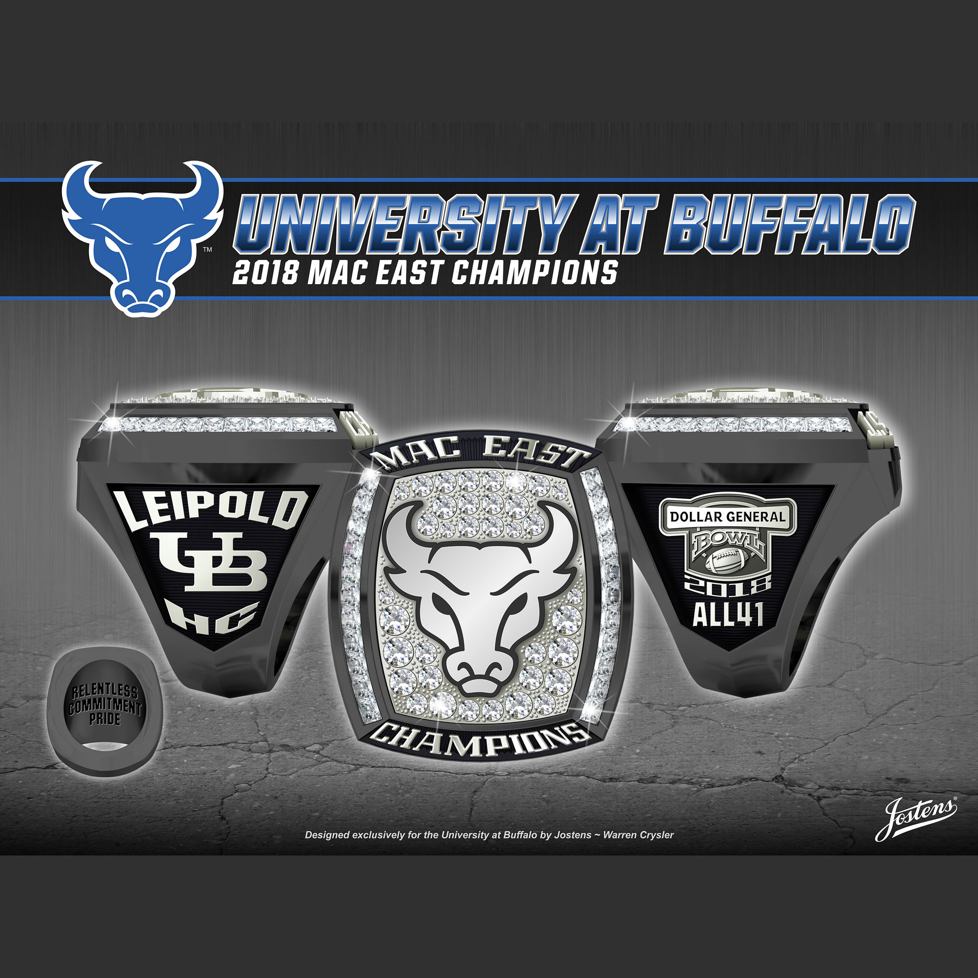 University at Buffalo Men's Football 2018 MAC East Championship Ring