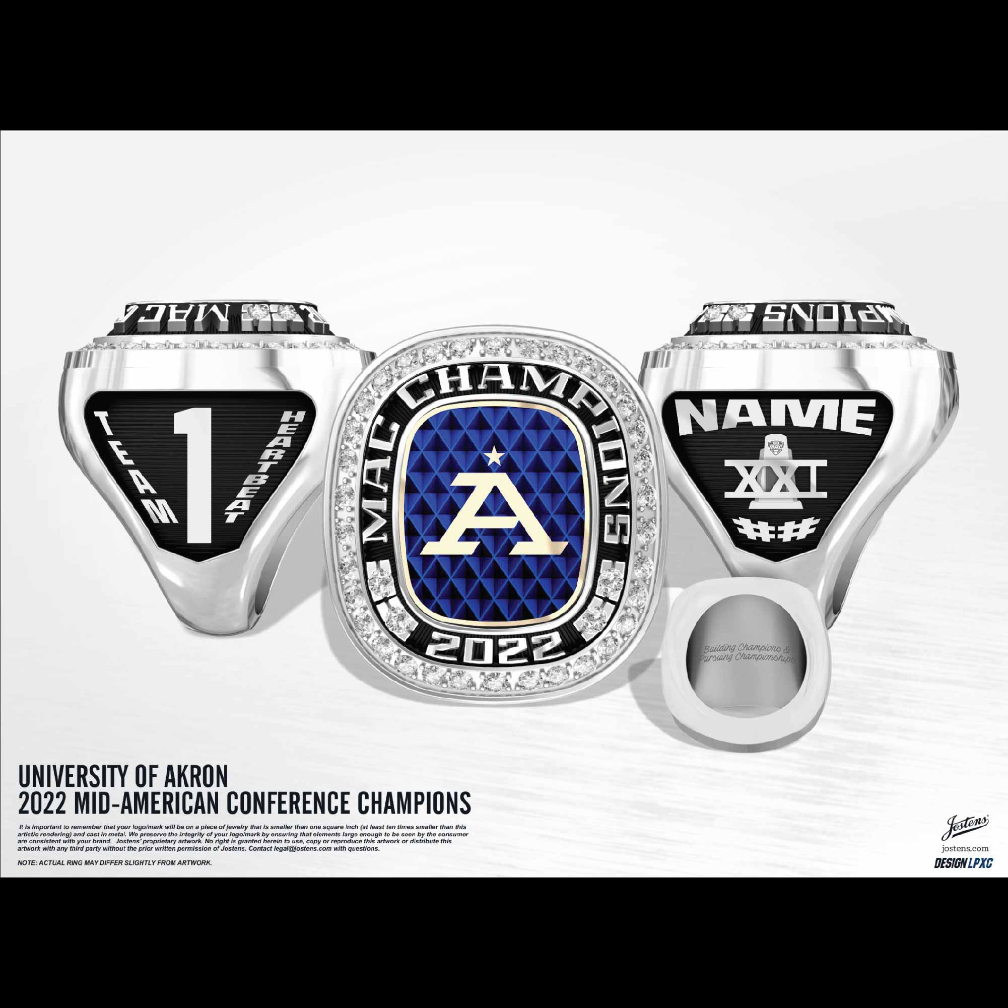 University of Akron Men's Soccer 2022 OAC Championship Ring