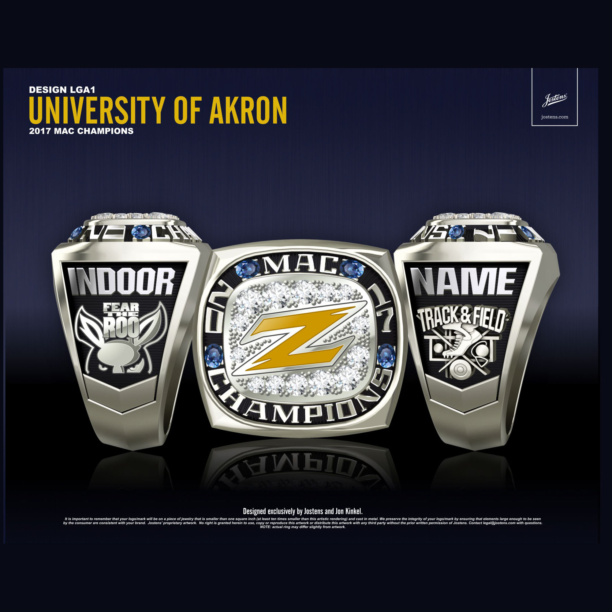 University of Akron Men's Track & Field 2017 MAC Championship Ring