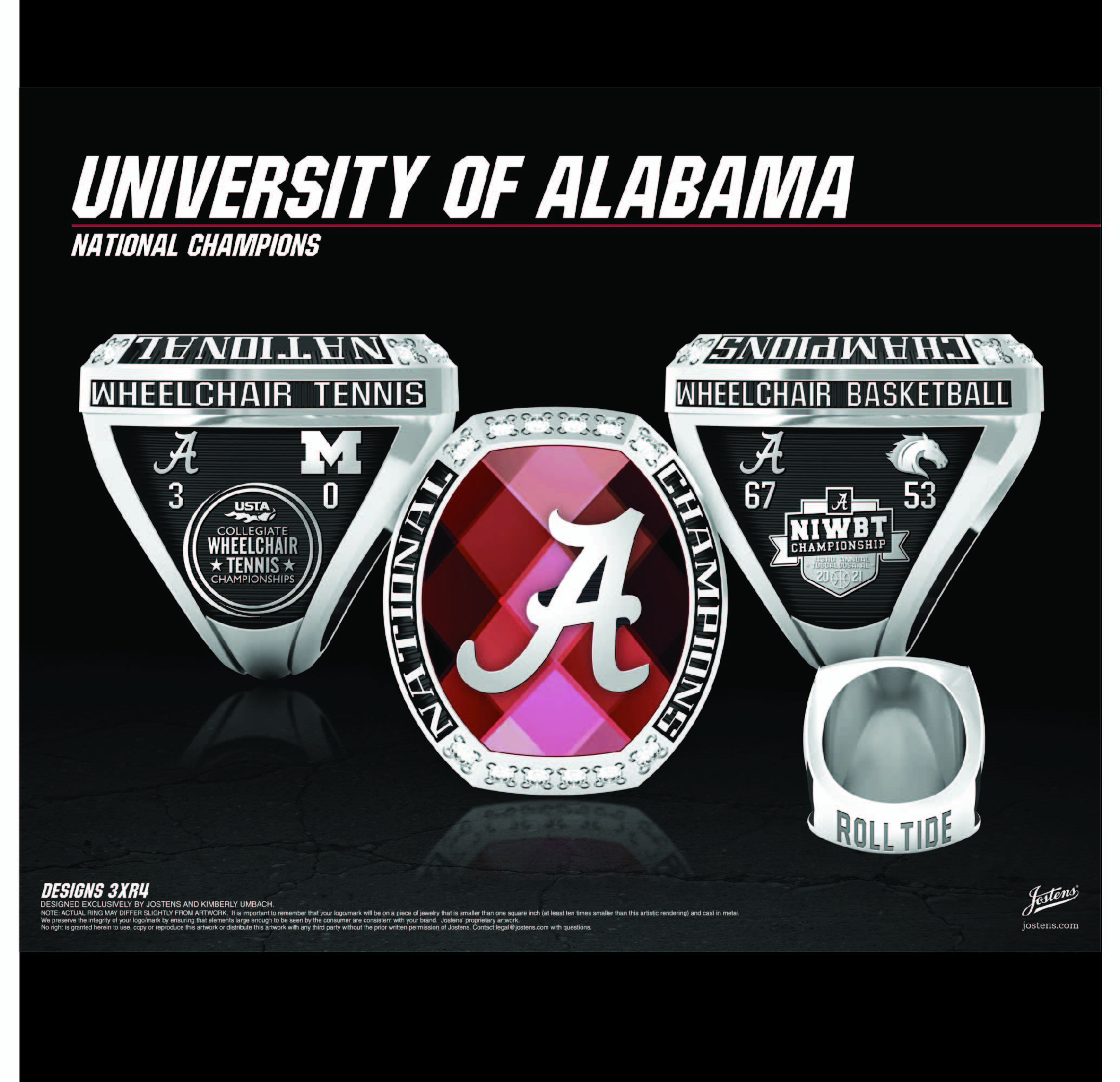 University of Alabama Coed Tennis 2021 National Championship Ring