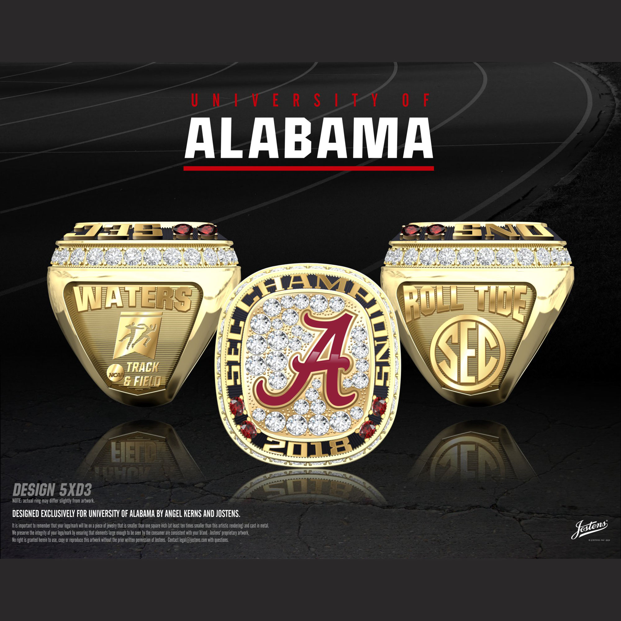 University of Alabama Men's Track & Field 2018 SEC Championship Ring