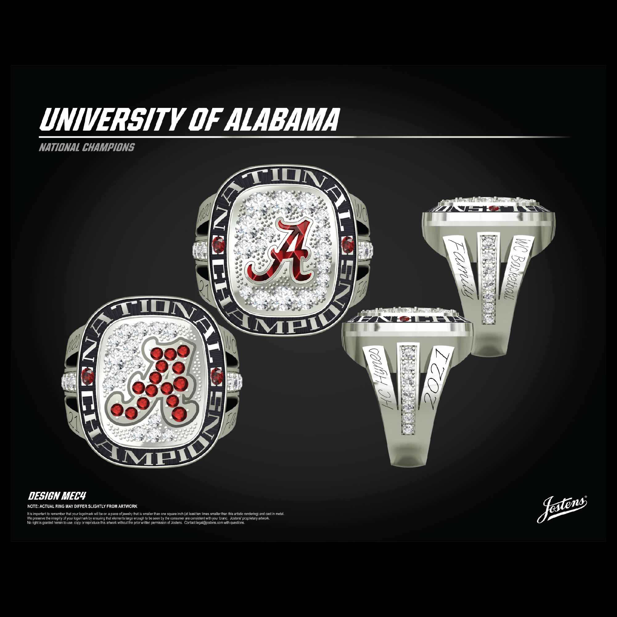 University of Alabama Women's Basketball 2021 National Championship Ring