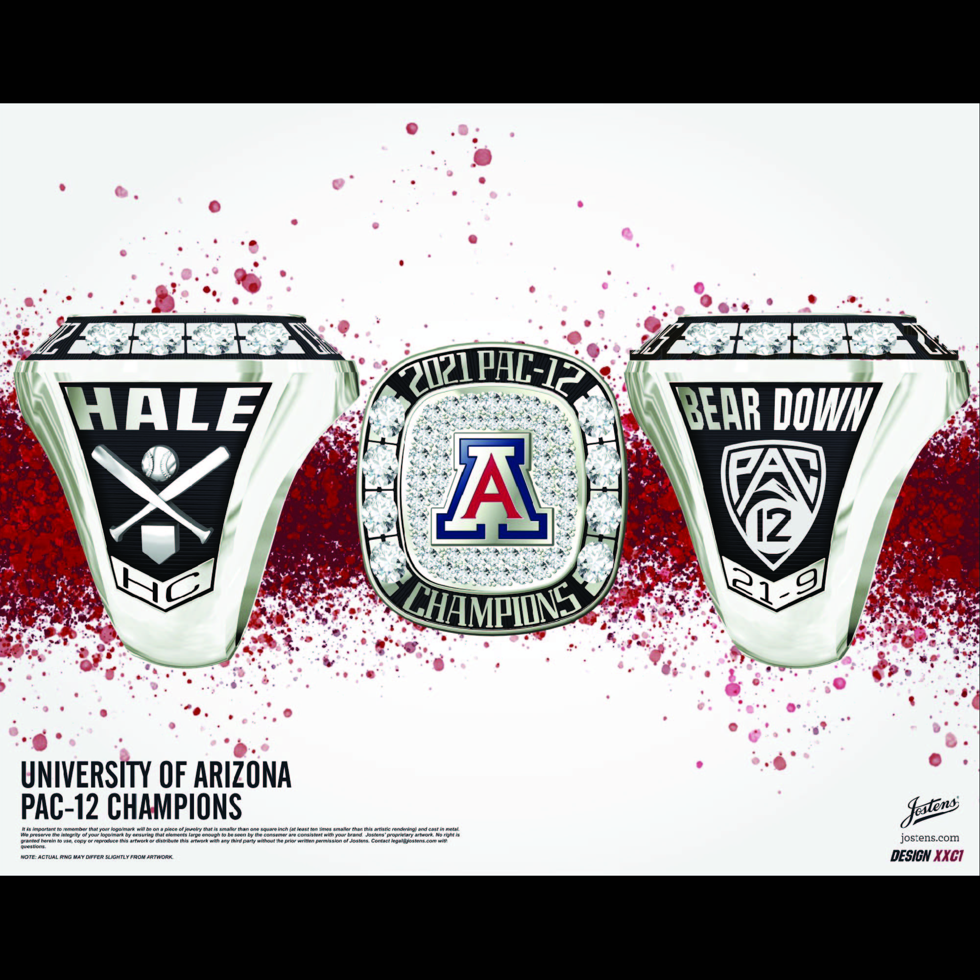 University of Arizona Men's Baseball 2021  Pac-12 Championship Ring