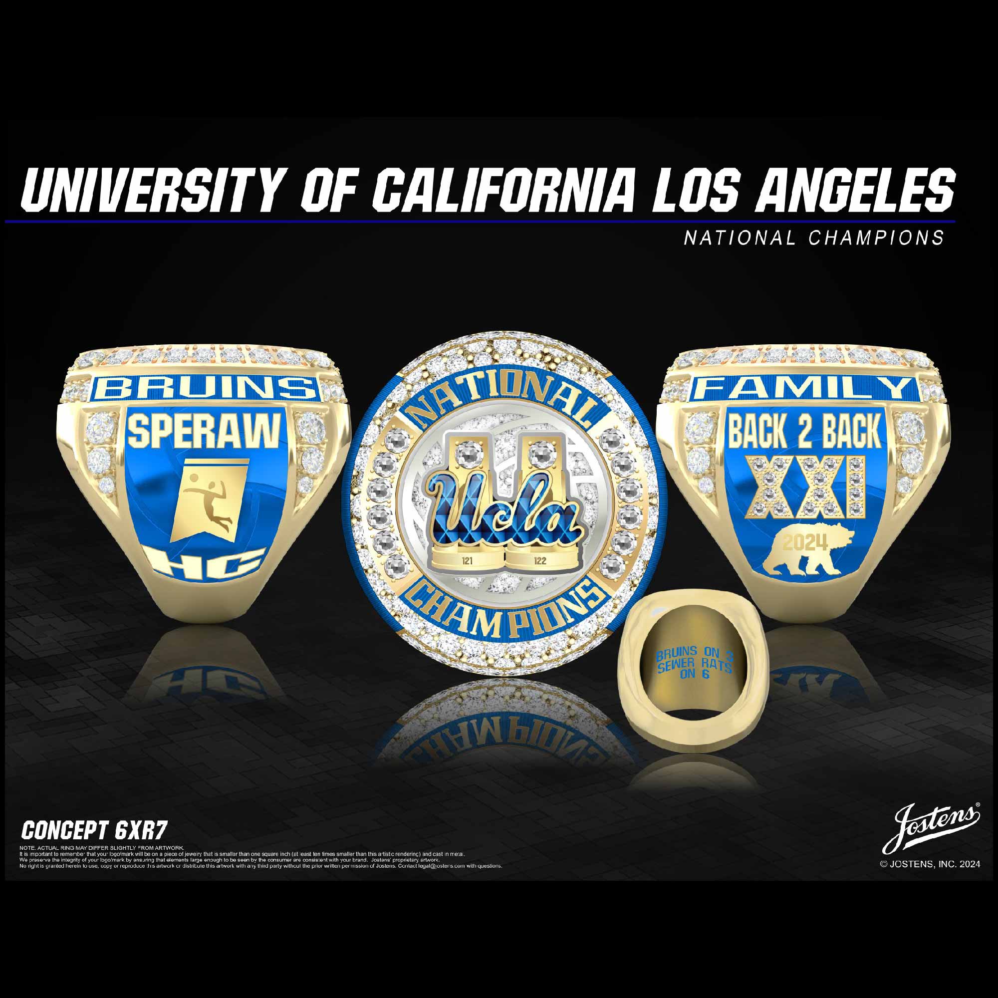 University of California Los Angeles Men's Volleyball 2024 National Championship Ring
