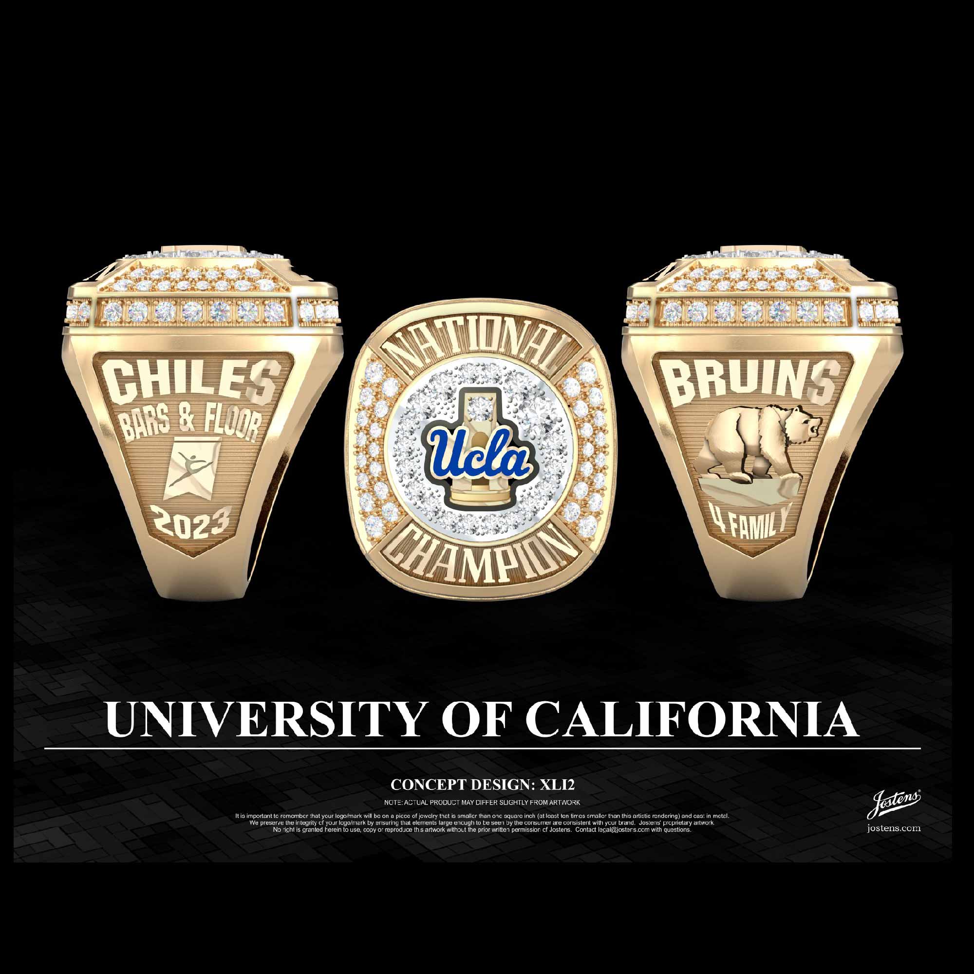 University of California Los Angeles Women's Gymnastics 2023 National Championship Ring