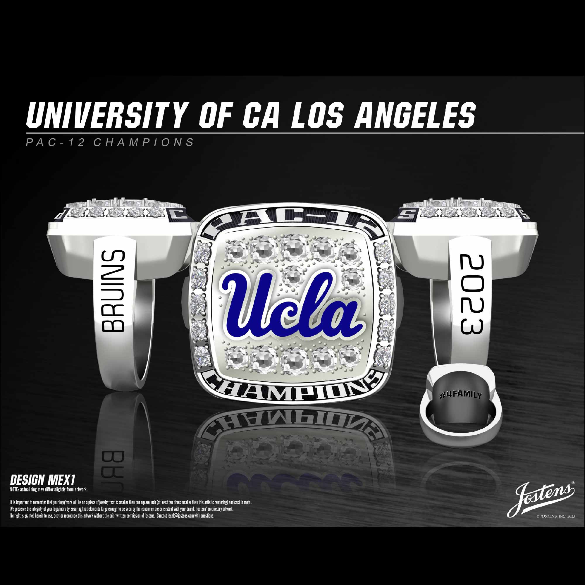 University of California Los Angeles Women's Gymnastics 2023 Pac-12 Championship Ring