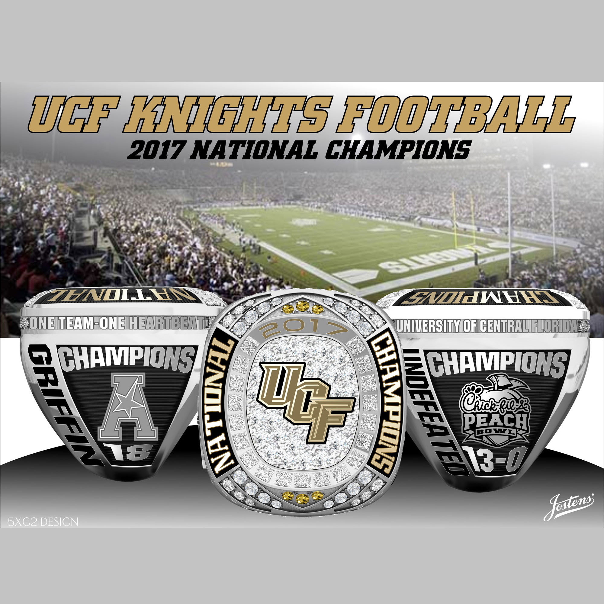 University of Central Florida Men's Football 2017 American Championship Ring