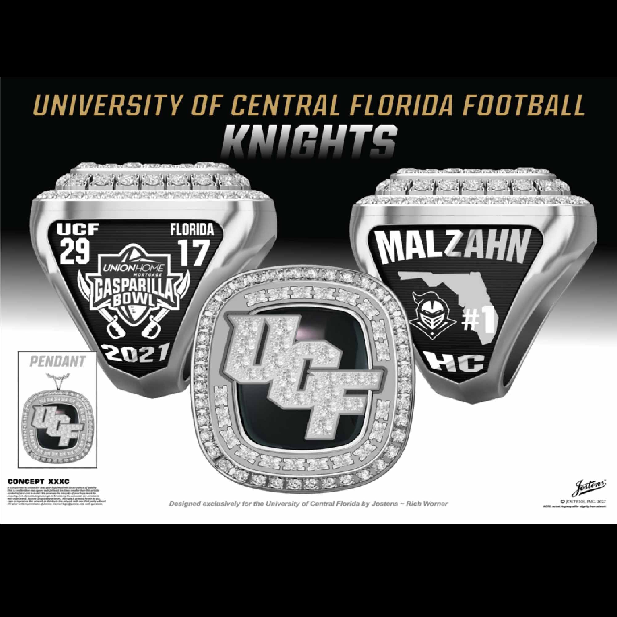 University of Central Florida Men's Football 2021 Gasparilla Bowl Championship Ring