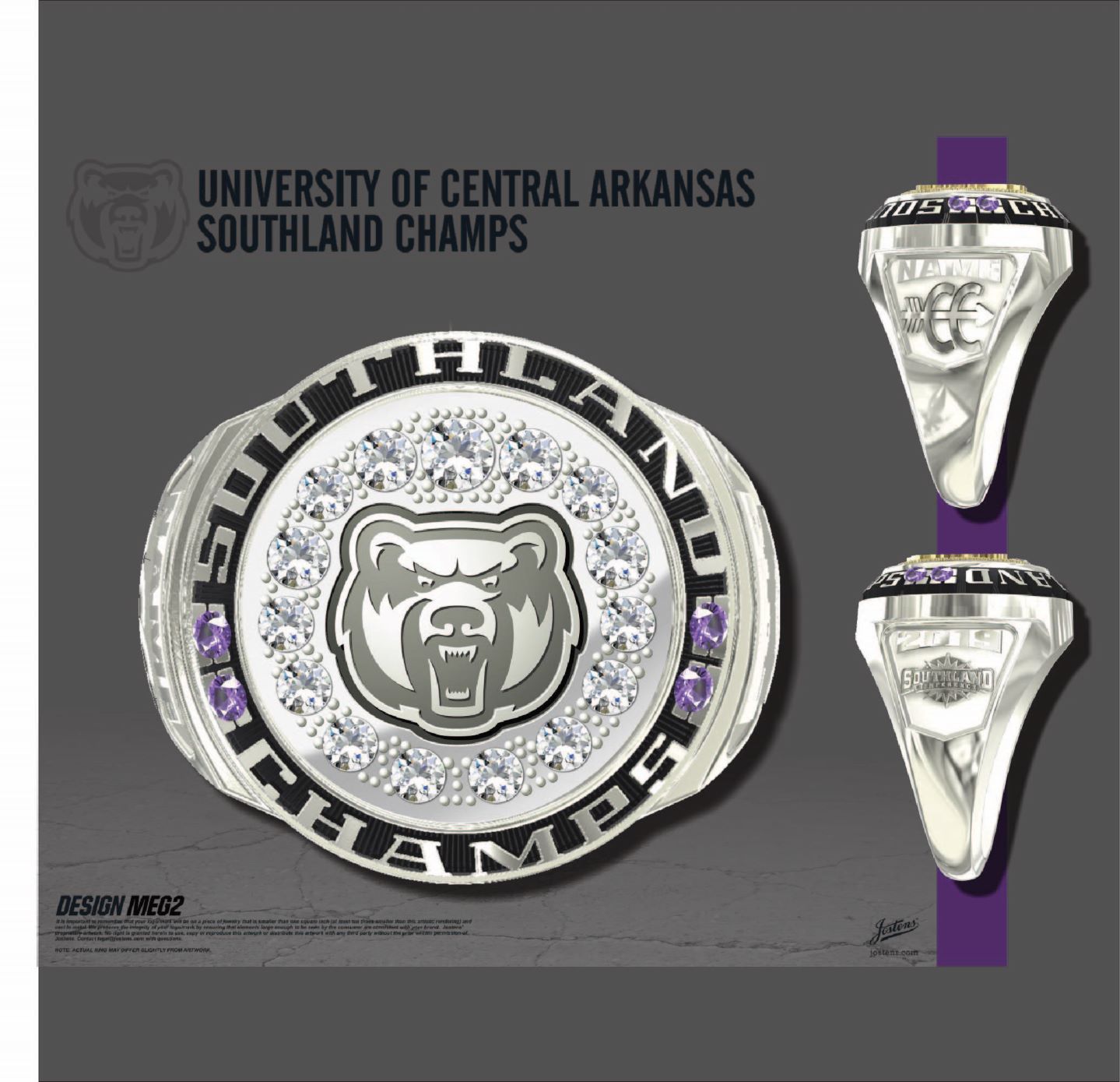 University of Central Kansas Women's Cross Country 2020 Southland Championship Ring