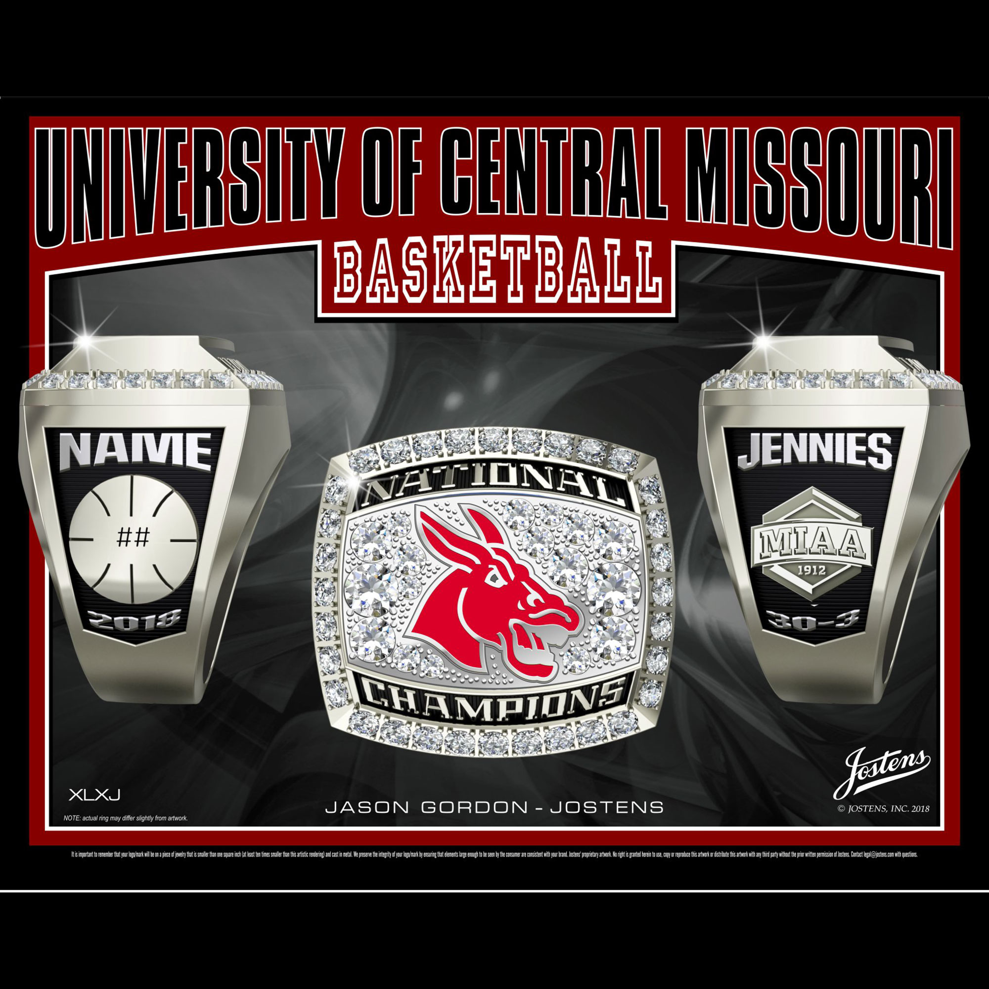 University of Central Missouri Women's Basketball 2018 National Championship Ring