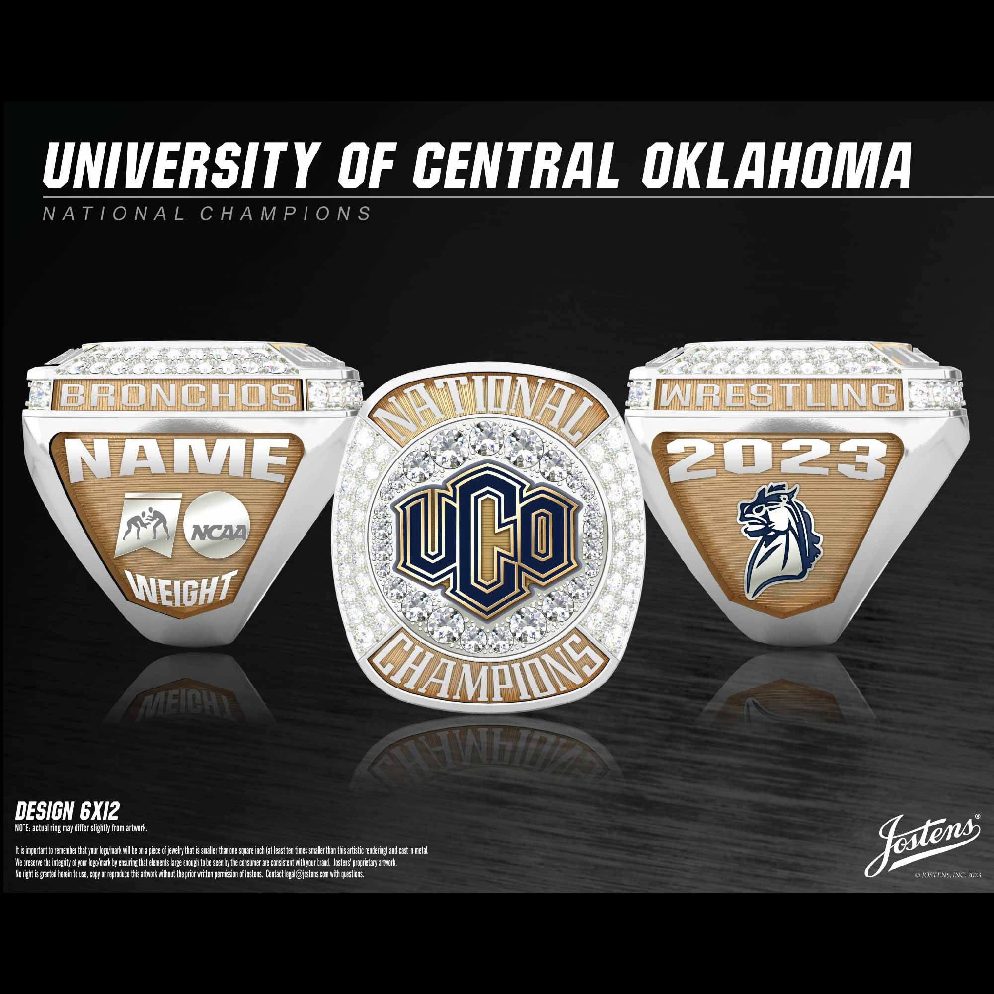 University of Central Oklahoma Men's Wrestling 2023 National Championship Ring