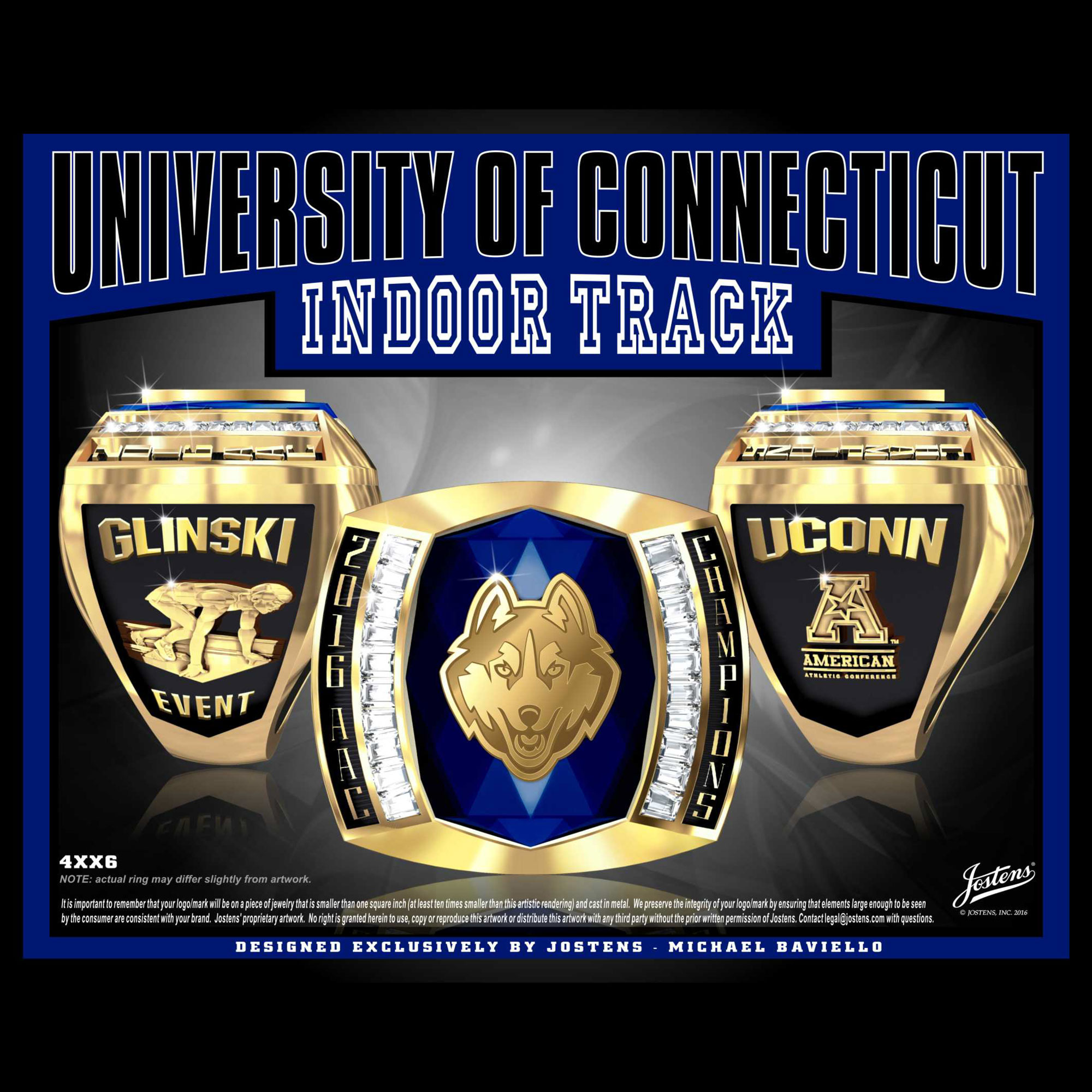 University of Connecticut Men's Track & Field 2016 American Championship Ring
