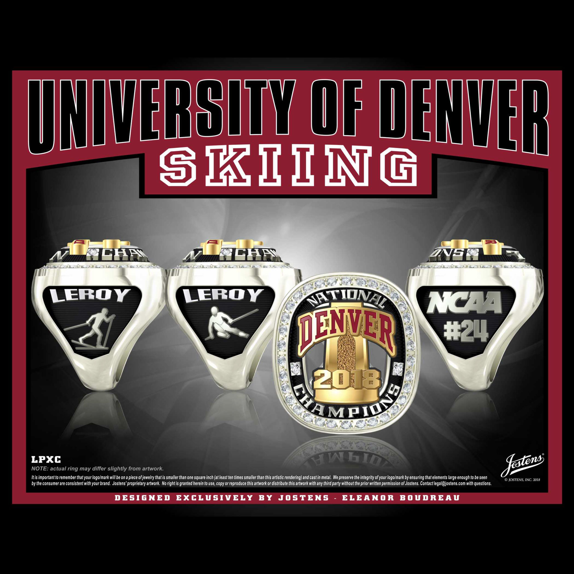 University of Denver Coed Skiing 2018 National Championship Ring