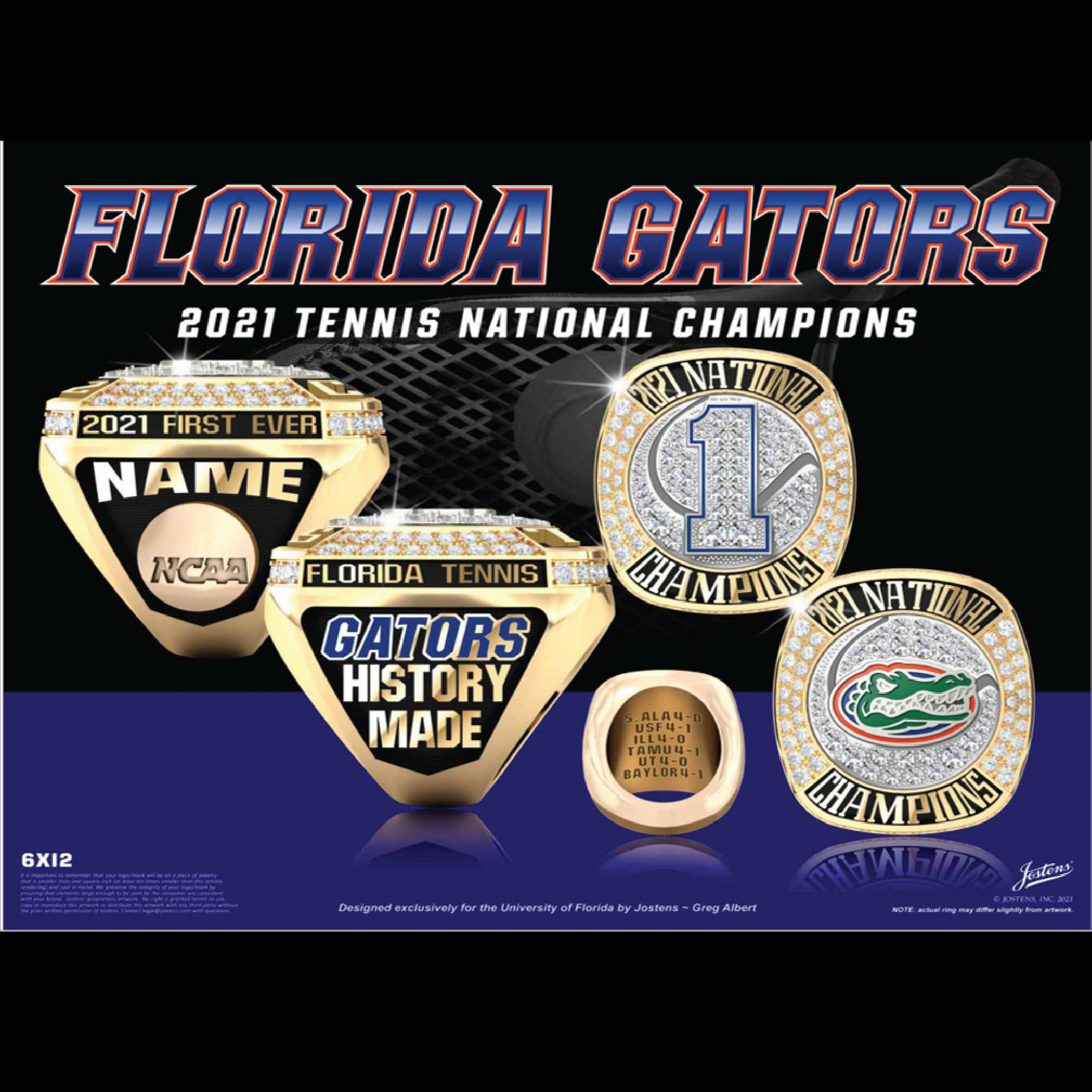 University of Florida Men's Tennis 2021 National Championship Ring