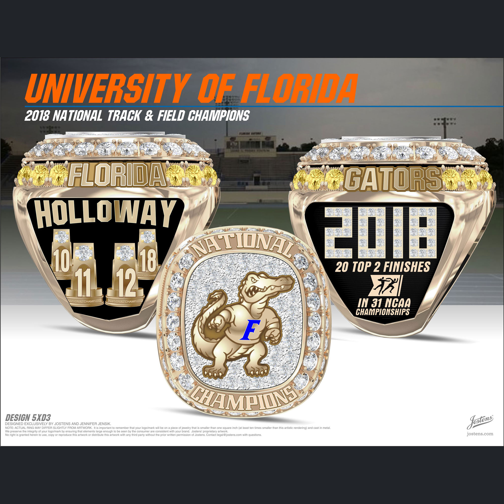 University of Florida Men's Track & Field 2018 National Championship Ring