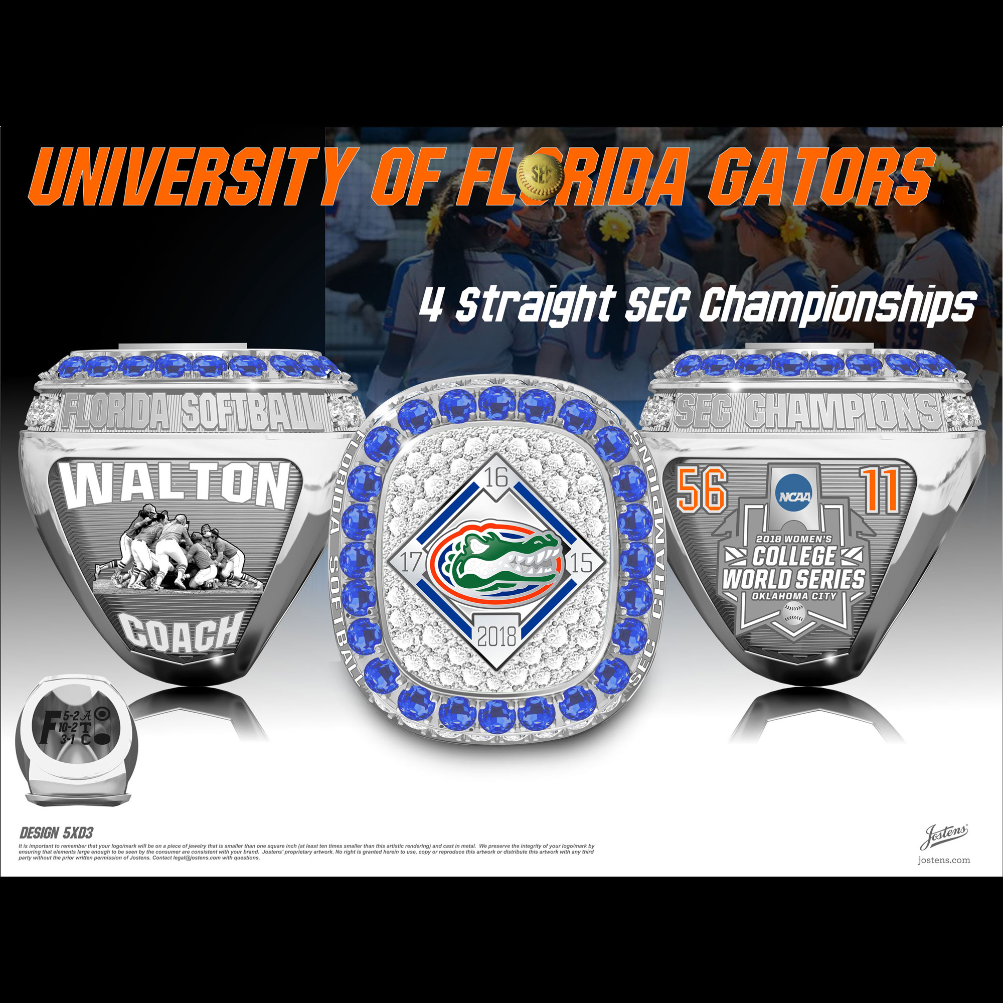 University of Florida Women's Softball 2018 SEC Championship Ring