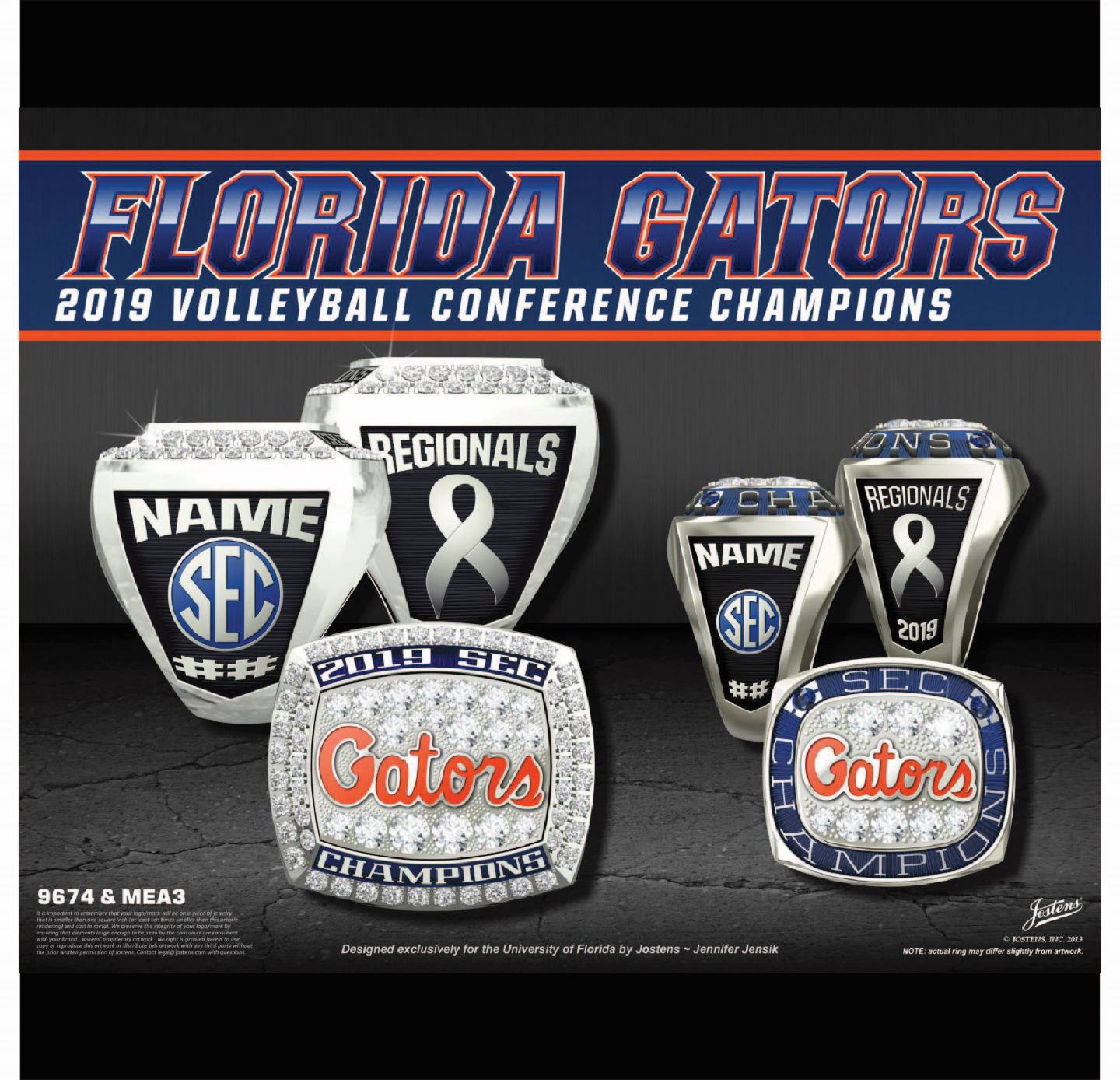 University of Florida Women's Volleyball 2019 SEC Championship Ring