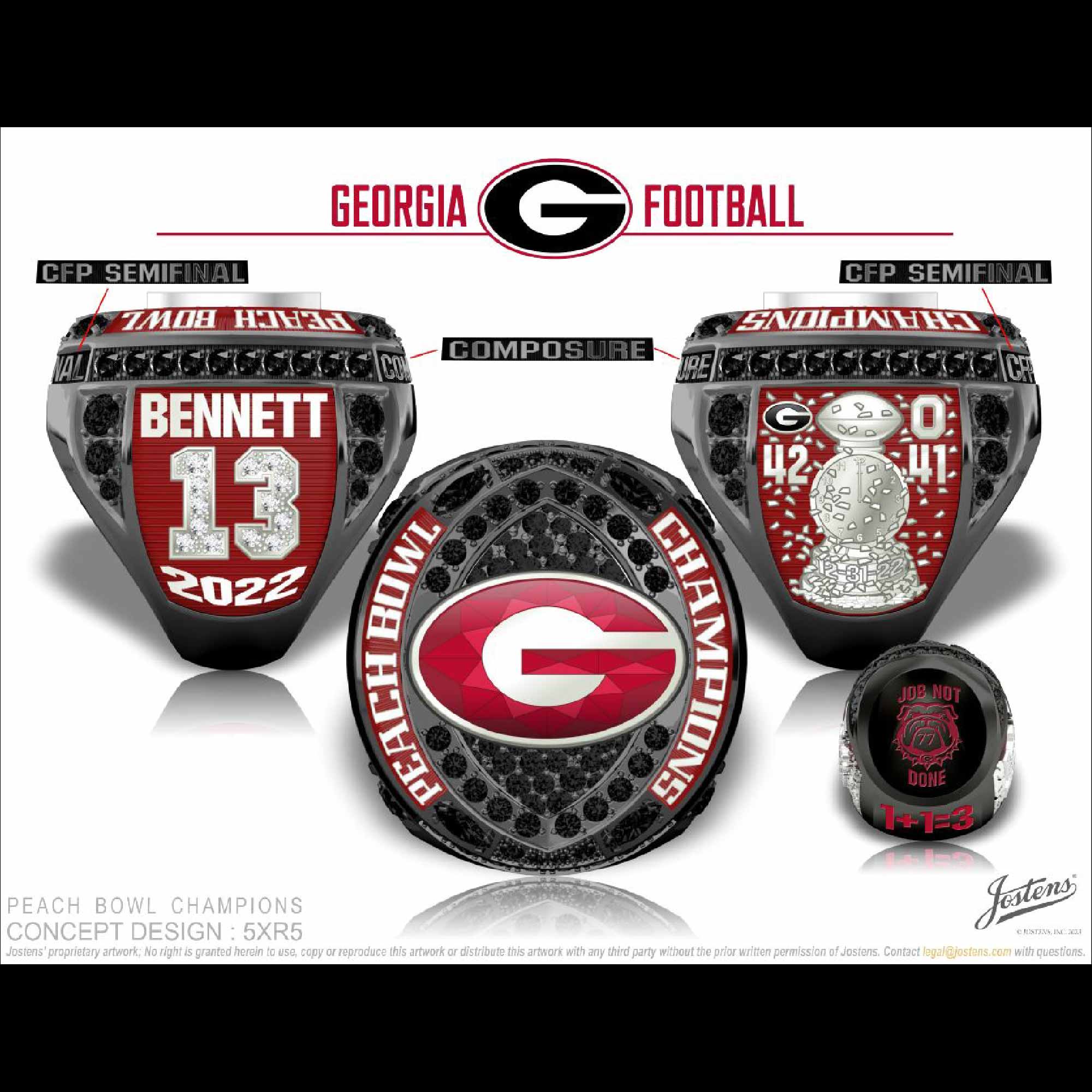 University of Georgia Football 2022 Peach Bowl Championship Ring