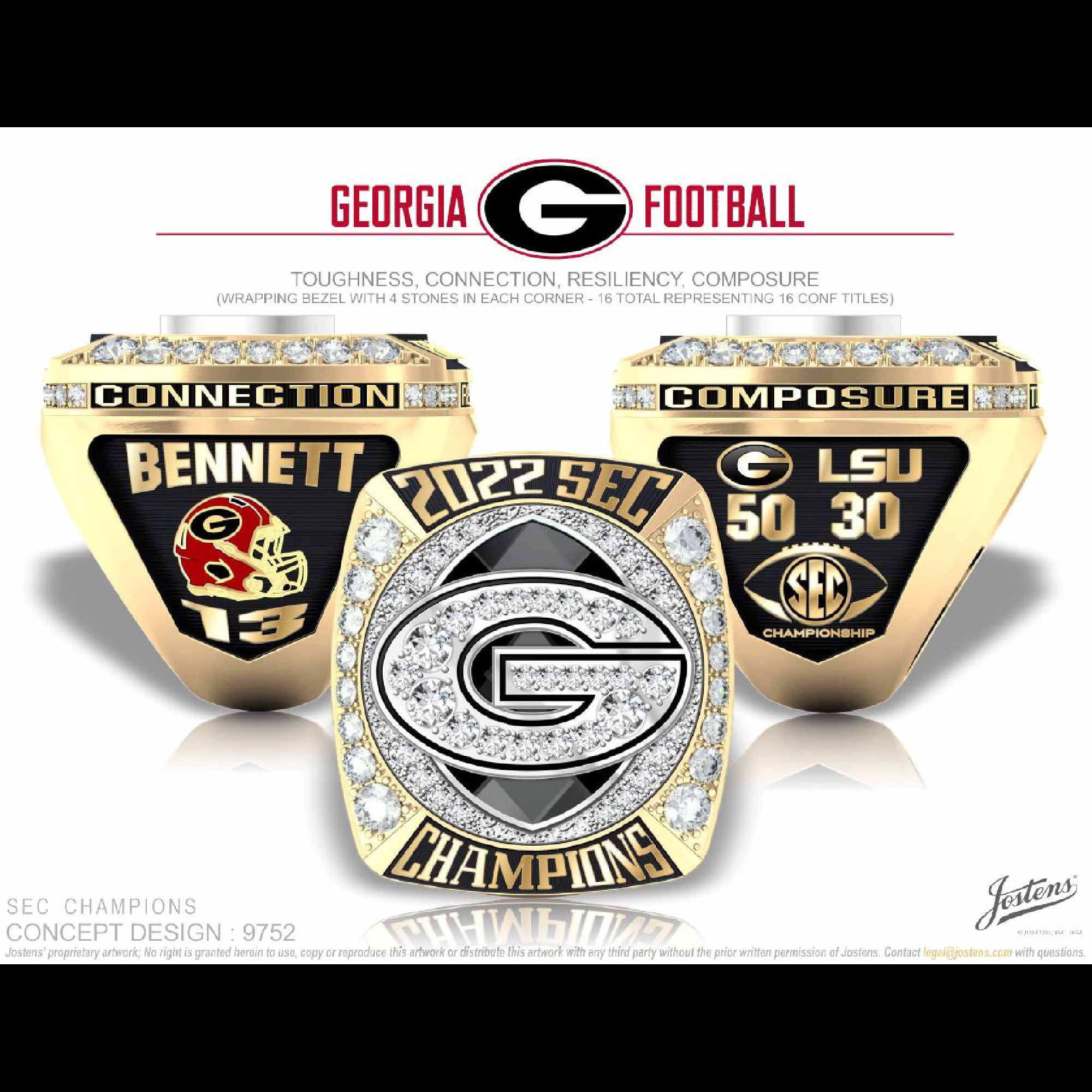 University of Georgia Football 2022 SEC Championship Ring