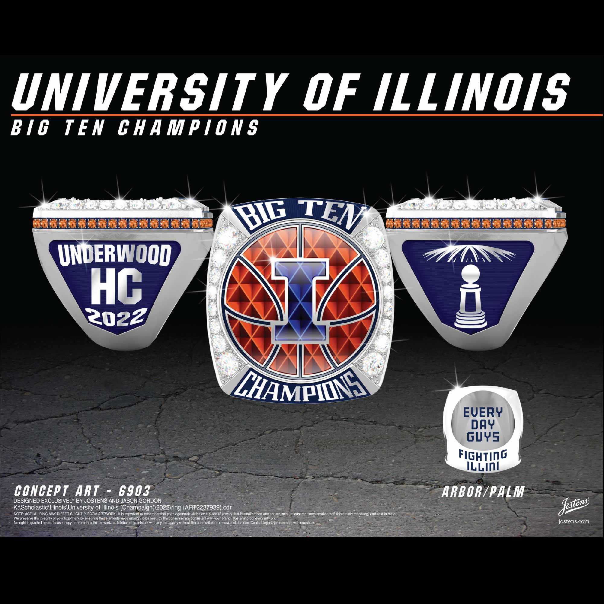 University of Illinois Men's Basketball 2022 Big Ten Championship Ring