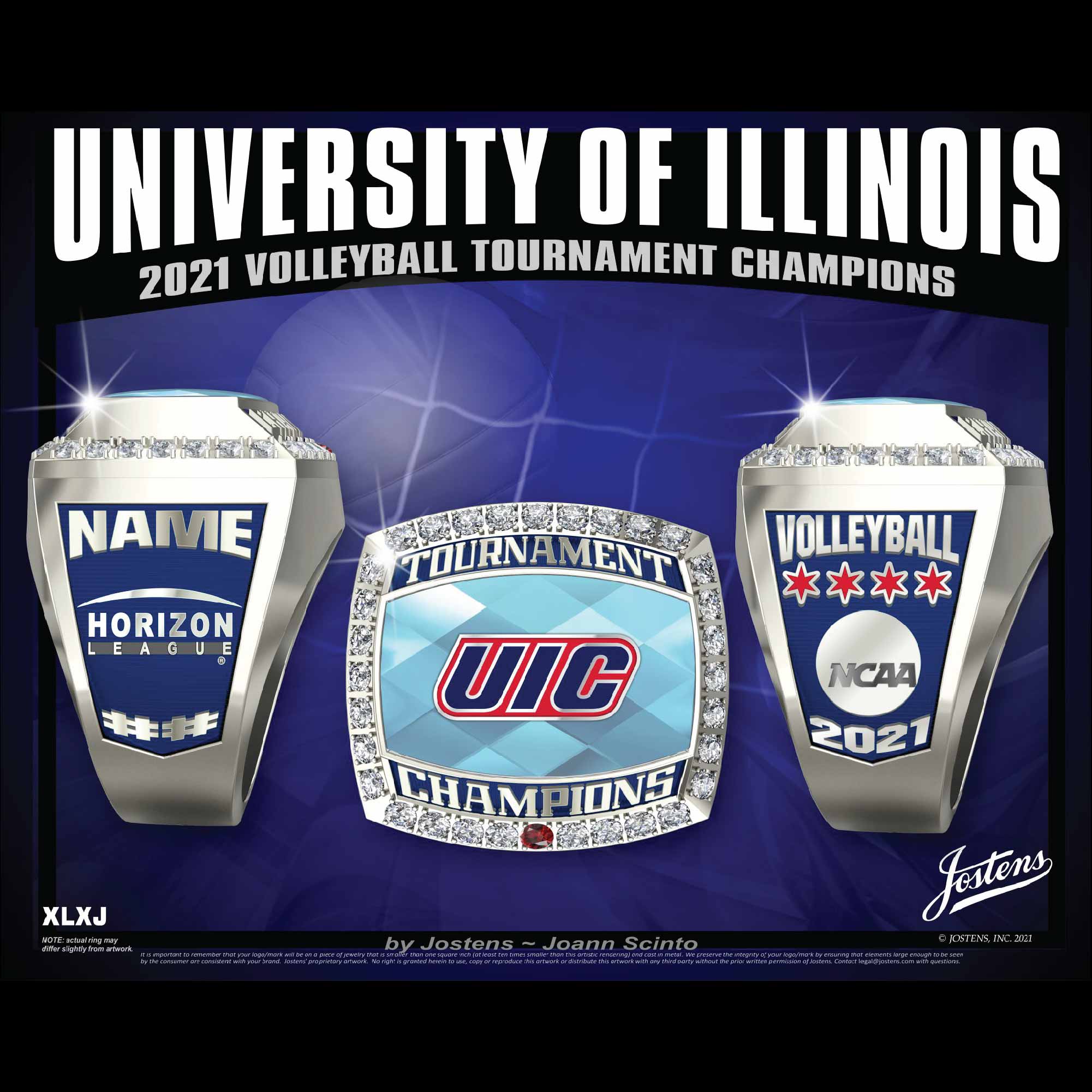 University of Illinois Women's Volleyball 2021 Tournament Championship Ring
