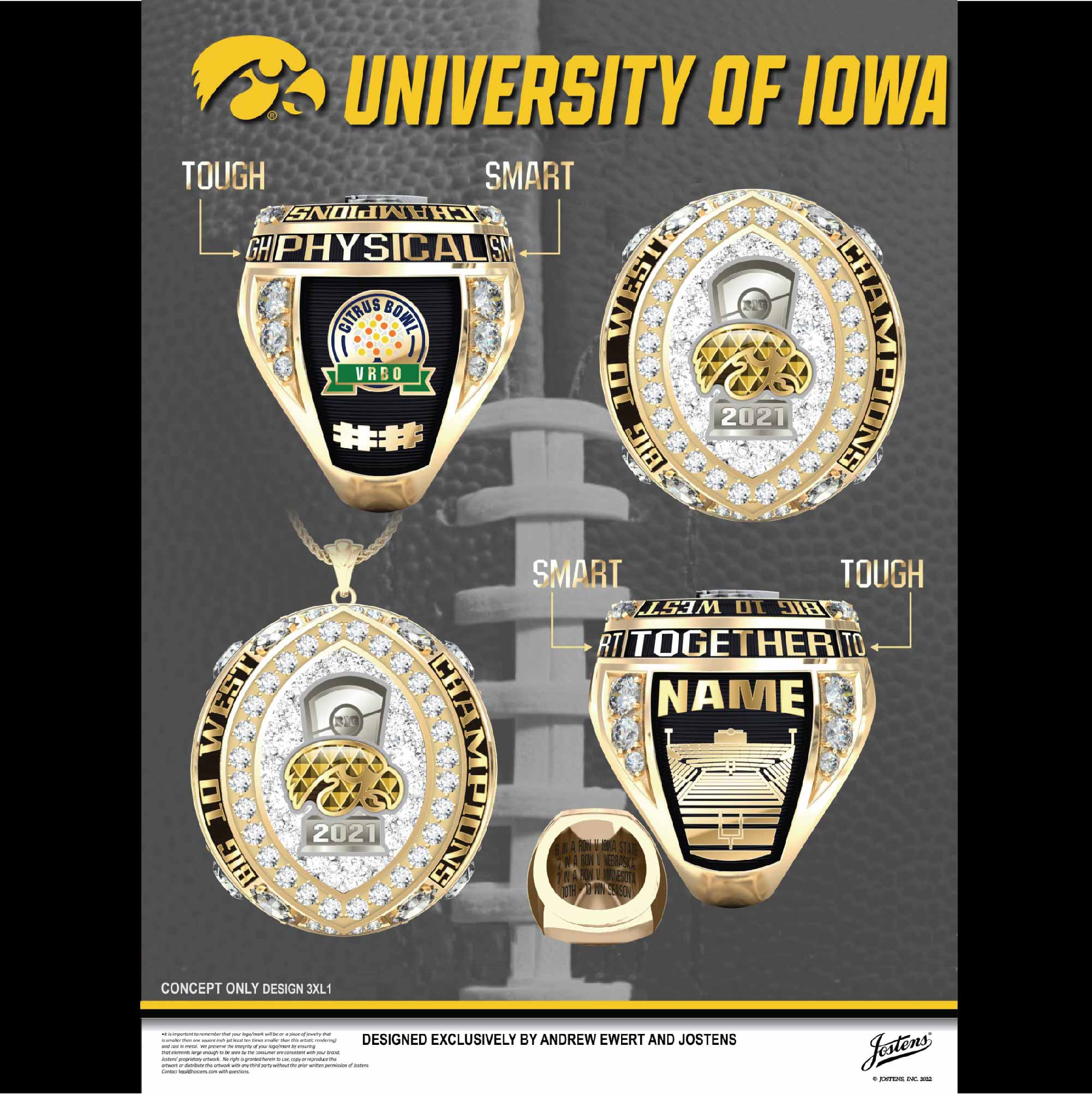University of Iowa Men's Track & Field 2022 Big Ten Championship Ring