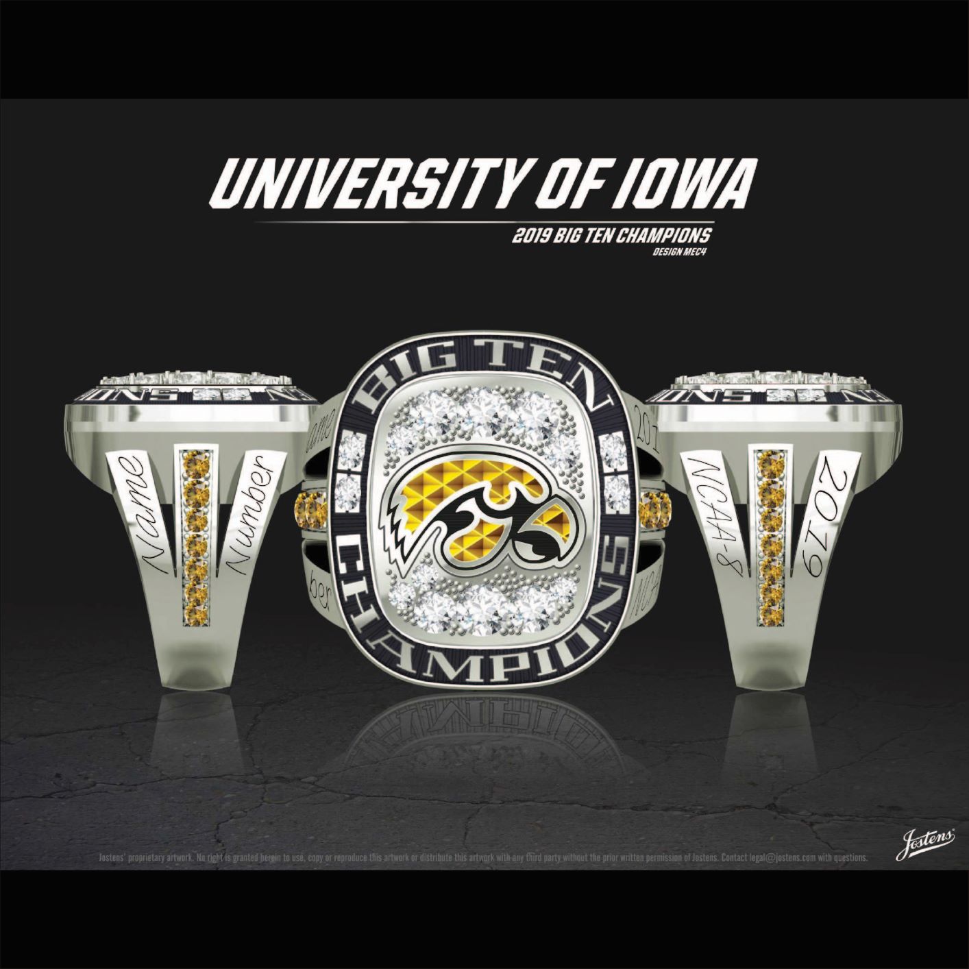University of Iowa Women's Field Hockey 2019 Big Ten Championship Ring