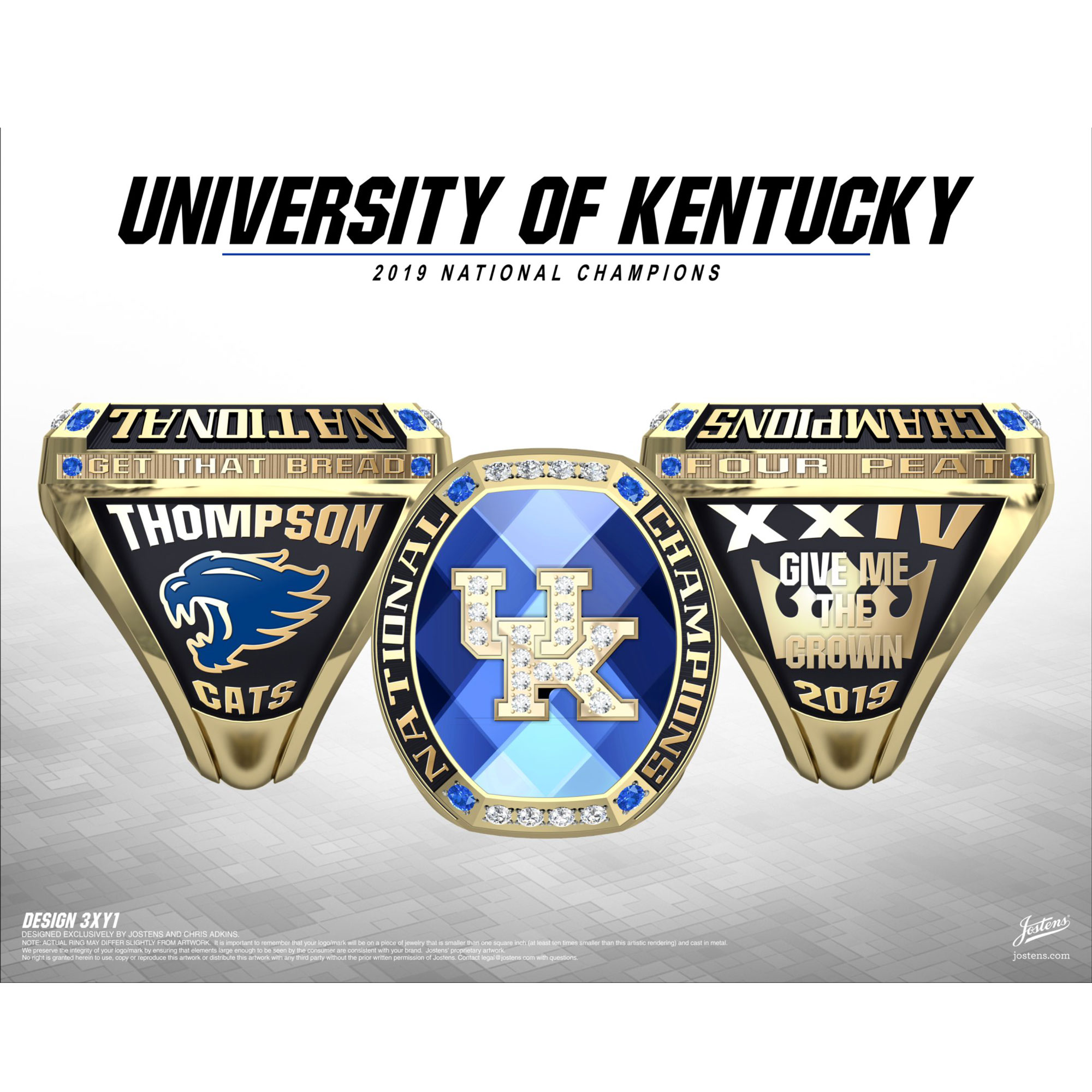 University of Kentucky Coed Cheer 2019 National Championship Ring